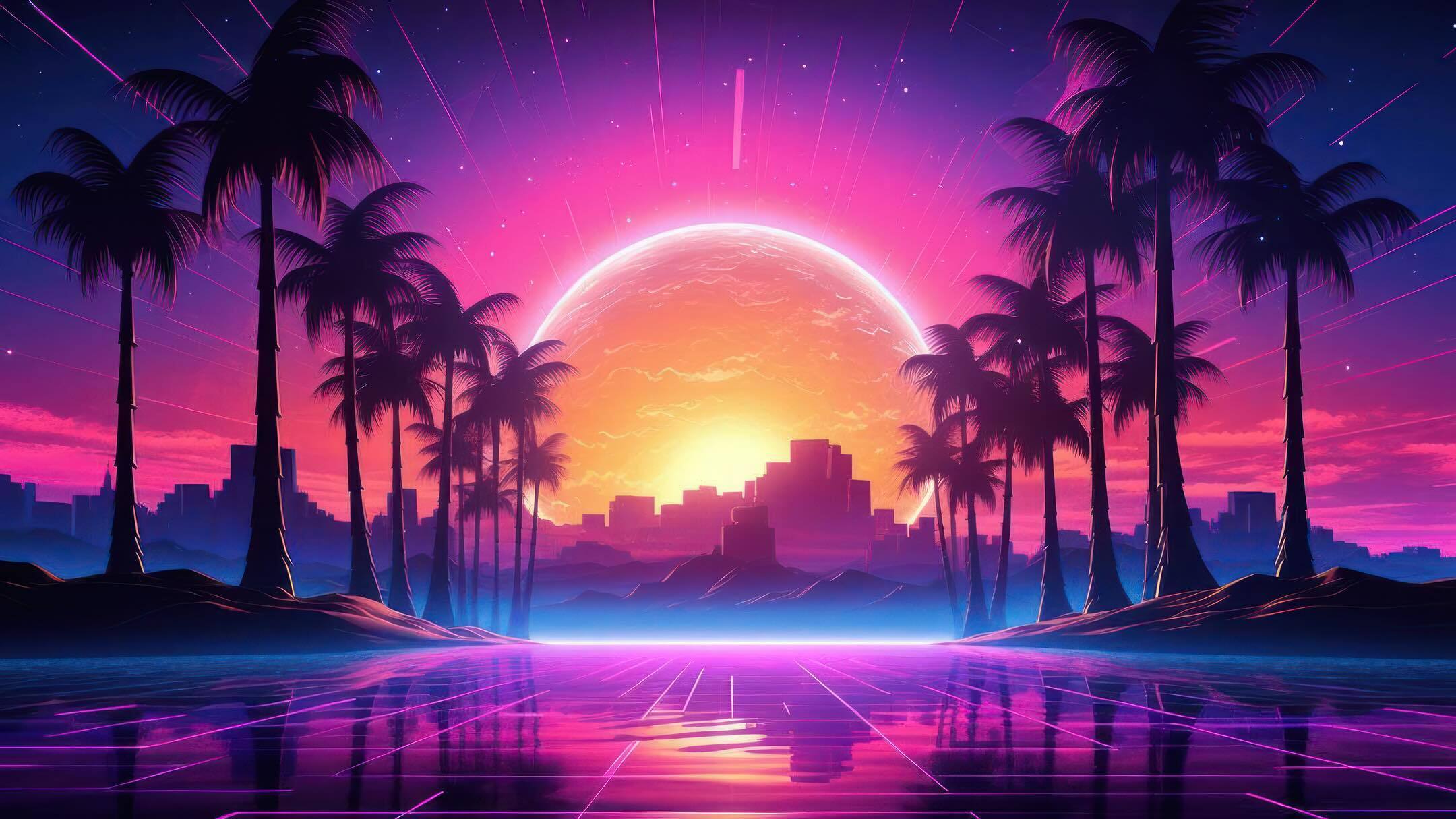 Apple MacBook Pro MacBookPro Wallpaper HD 4K Neon Y2K Synthwave Retro 2000s