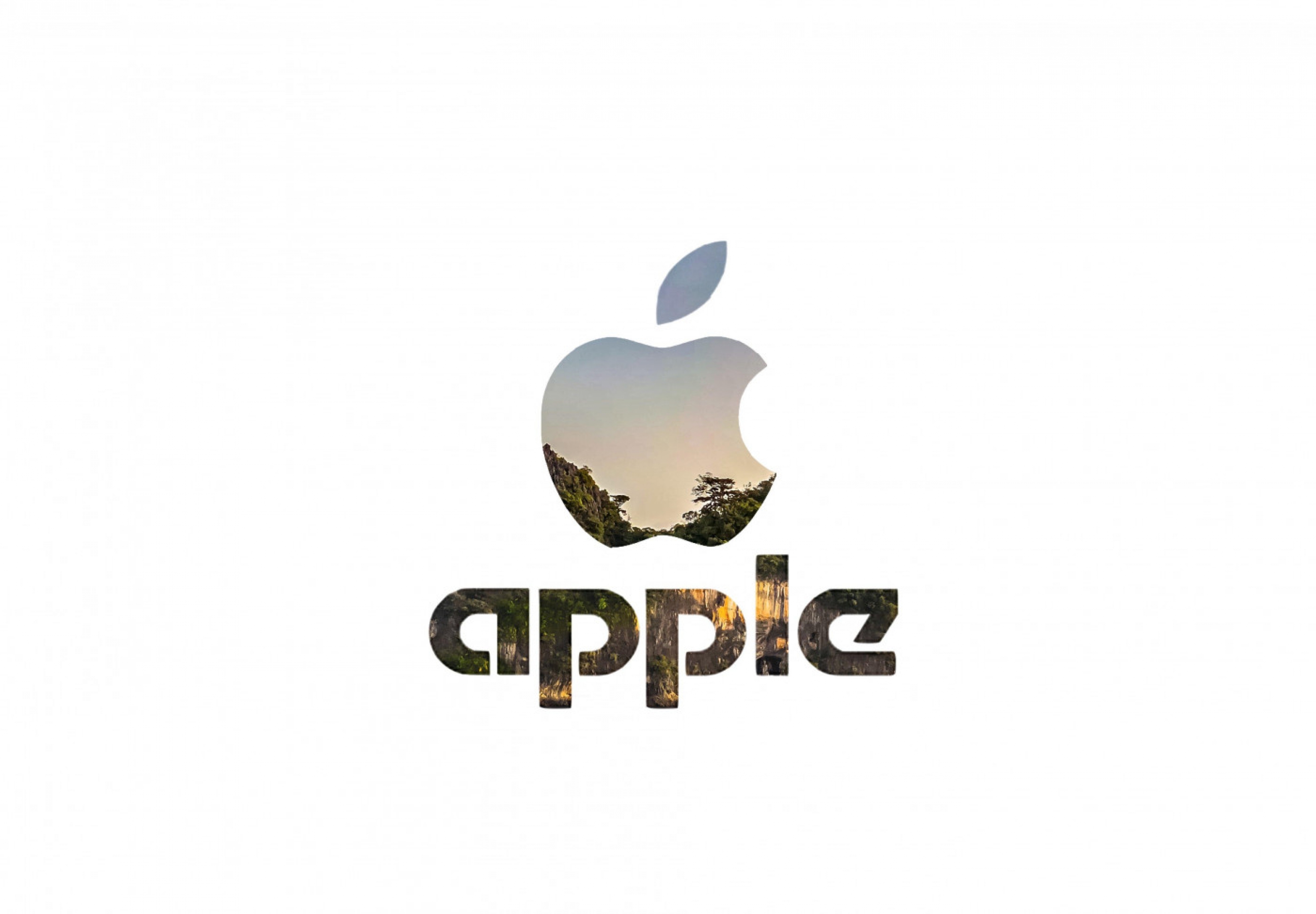 Retro Apple Logo White Backdrop See