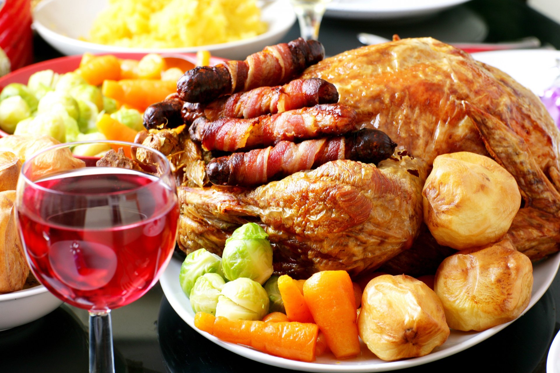 Delicious Roast Chicken & Wine Feast