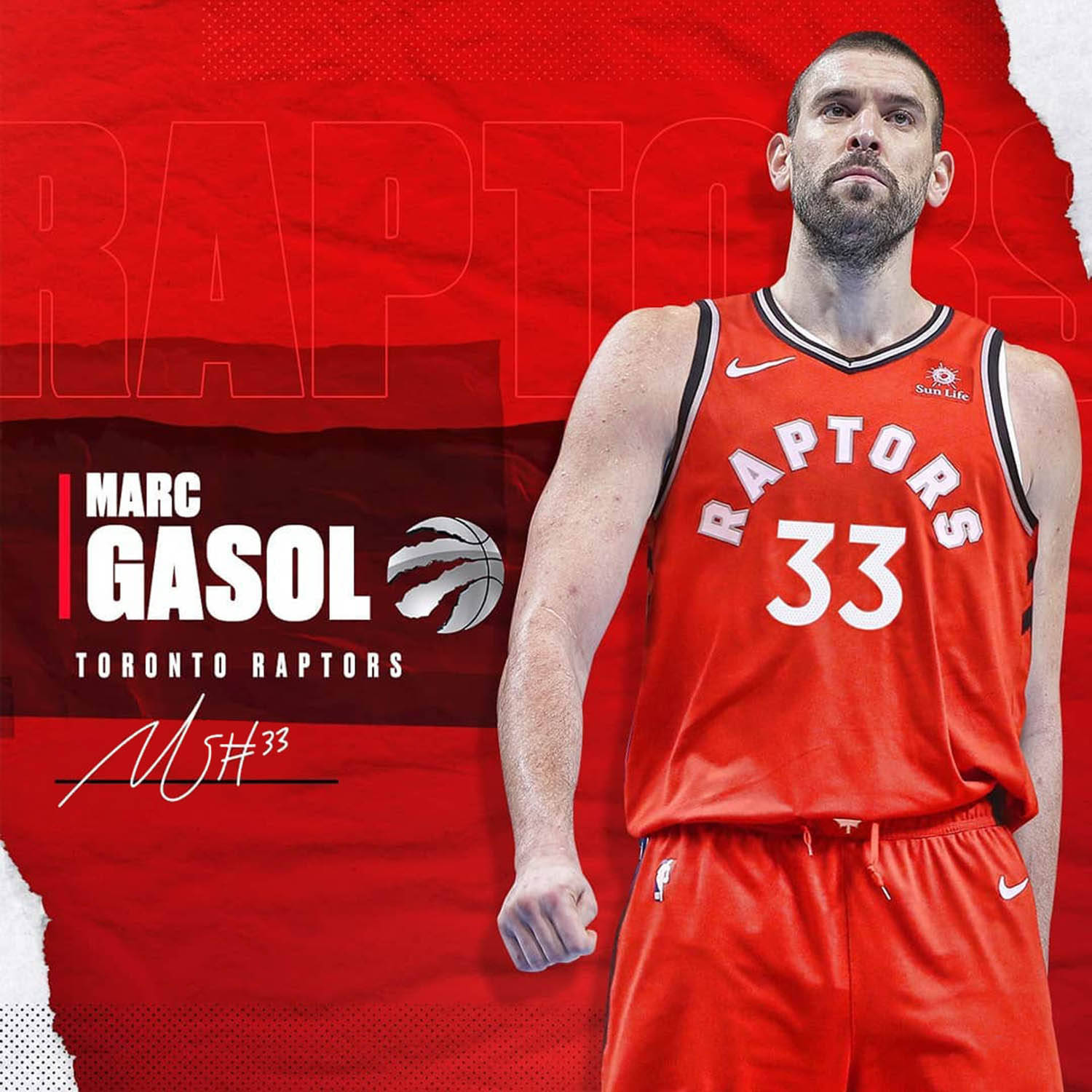 Marc Gasol Raptors Player No. 33