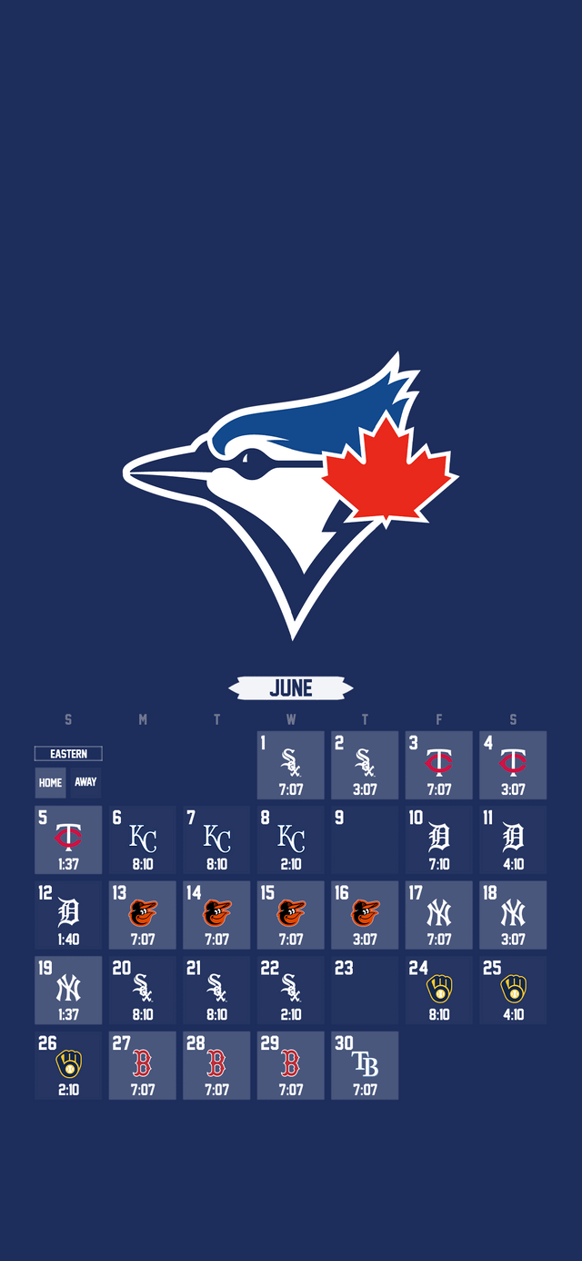 Blue Jays Calendar Wallpaper // June