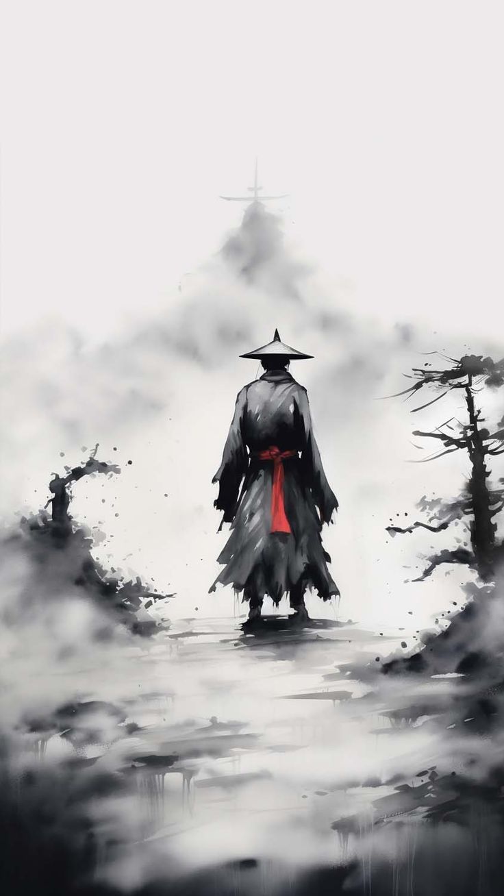 Grey Samurai iPhone Wallpaper 4K