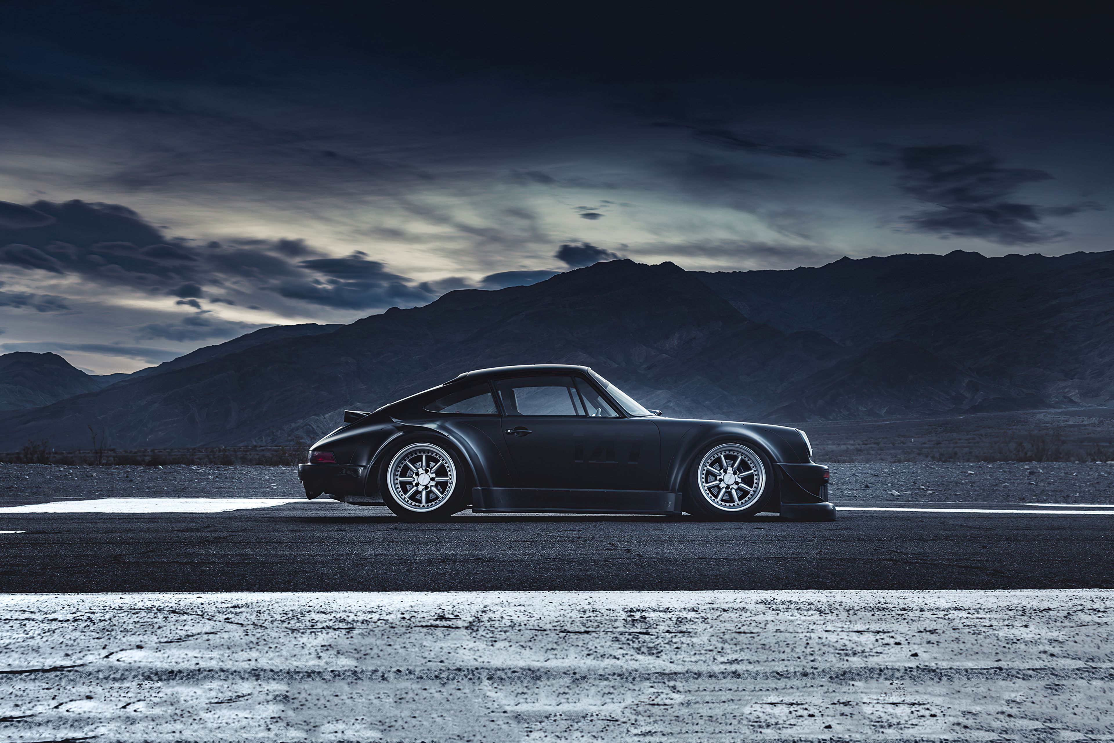 Porsche Black Vintage Photography 4k