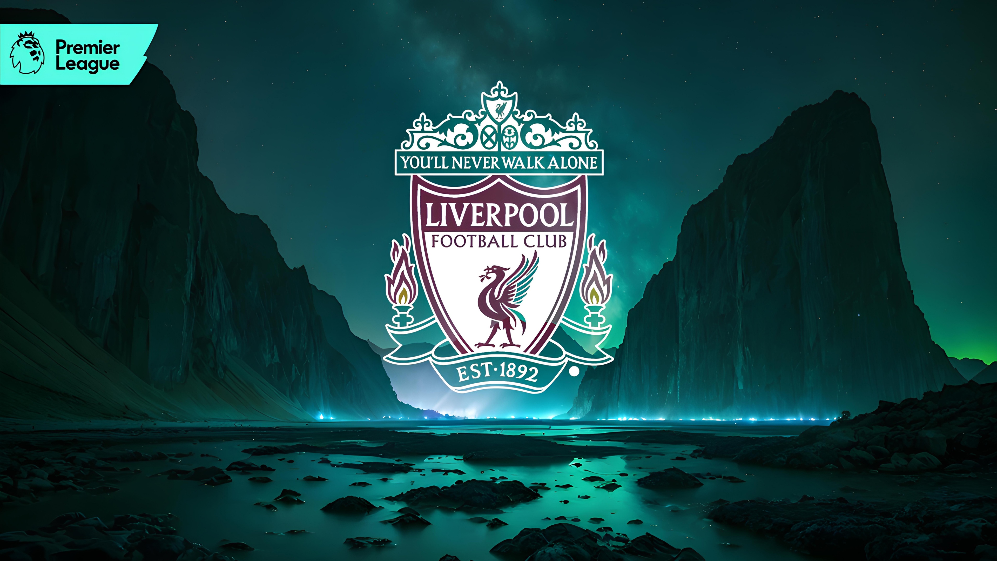 Liverpool FC Wallpaper 4K, Neon logo