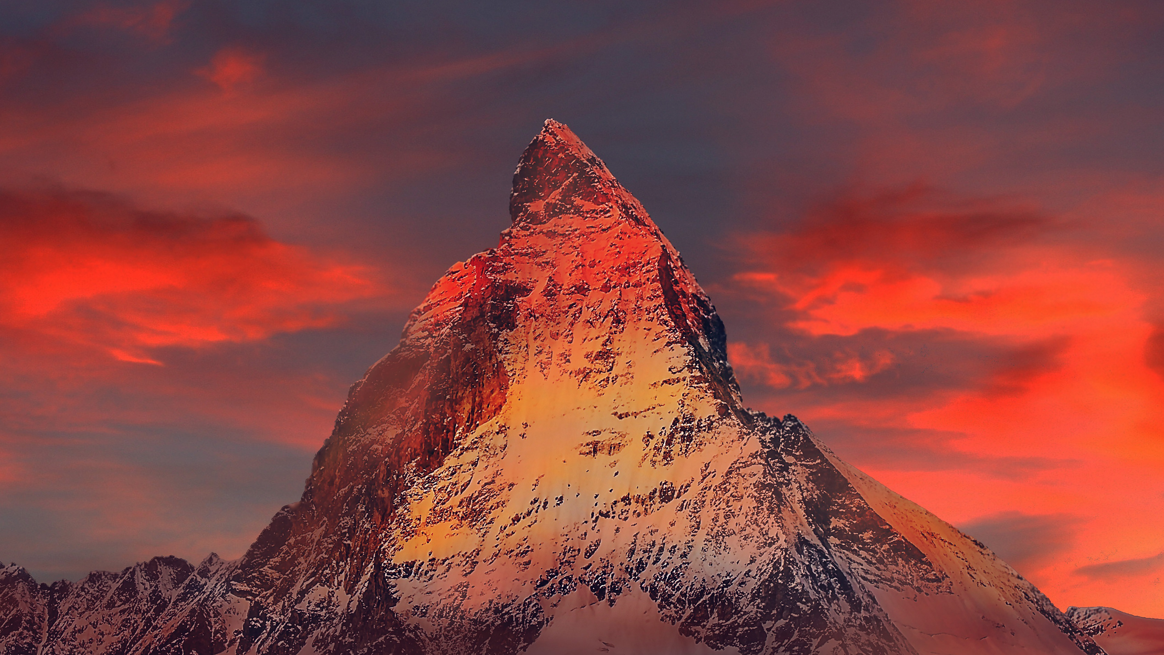 Swizeland Zermatt Mountain Red Nature