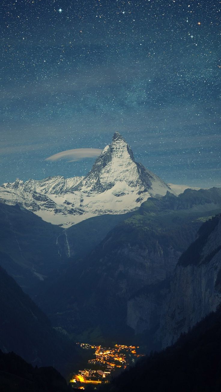 Zermatt Matterhorn Switzerland Night 4K