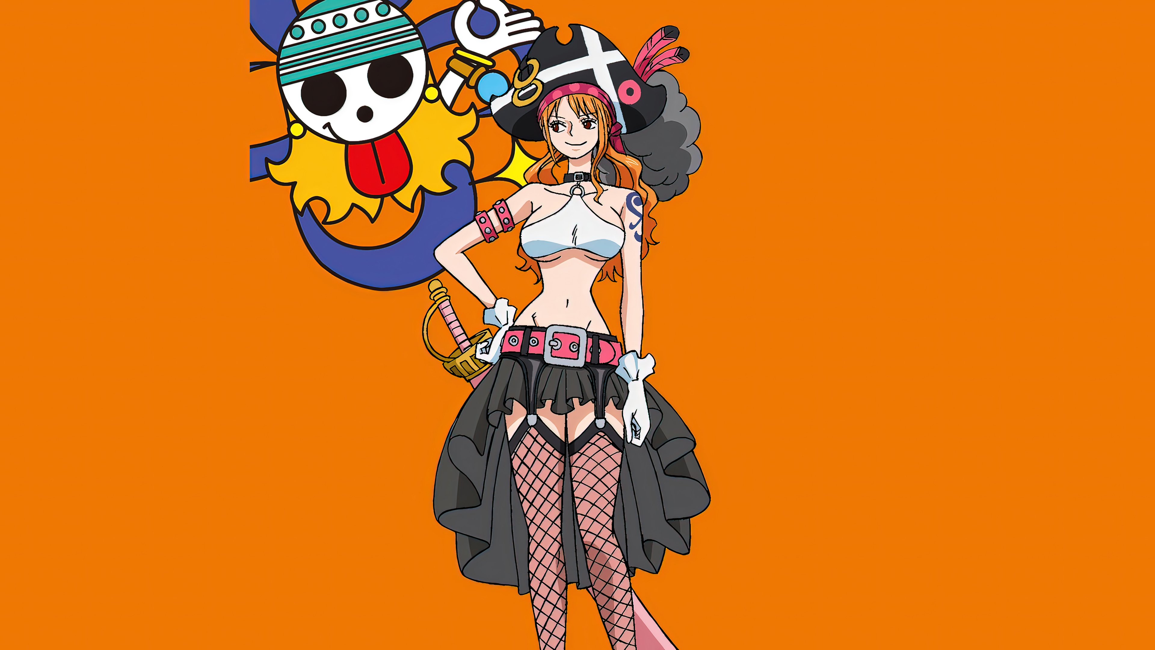 Nami One Piece Red Anime Wallpaper 4k