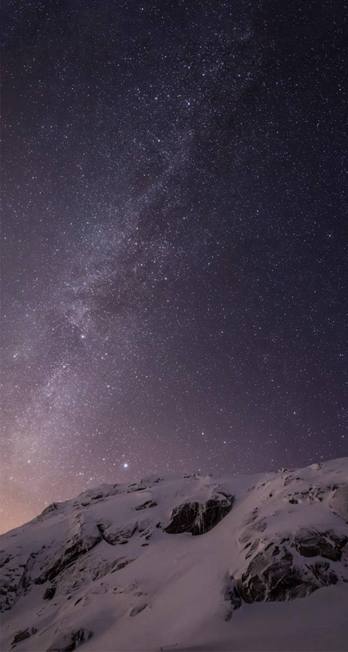 Snow Mountain Night iPhone Ios 10