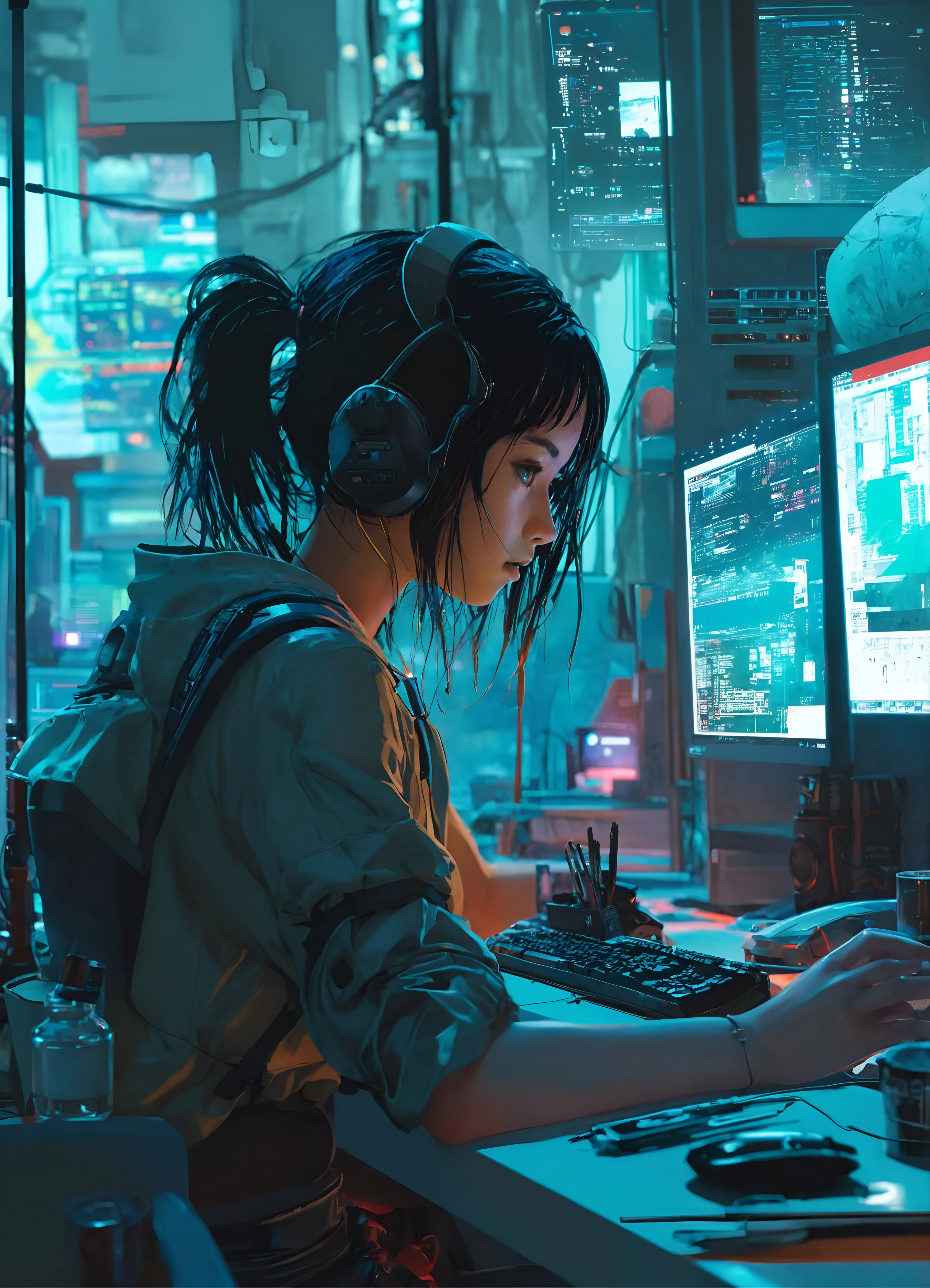 Mobile Phone Wallpaper Cyberpunk Girl
