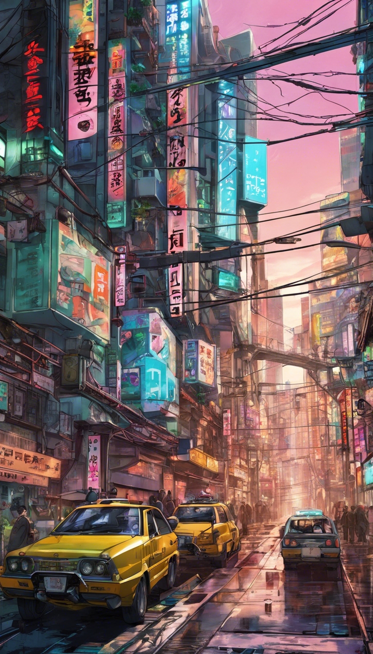 A fantastic anime scene of Tokyo