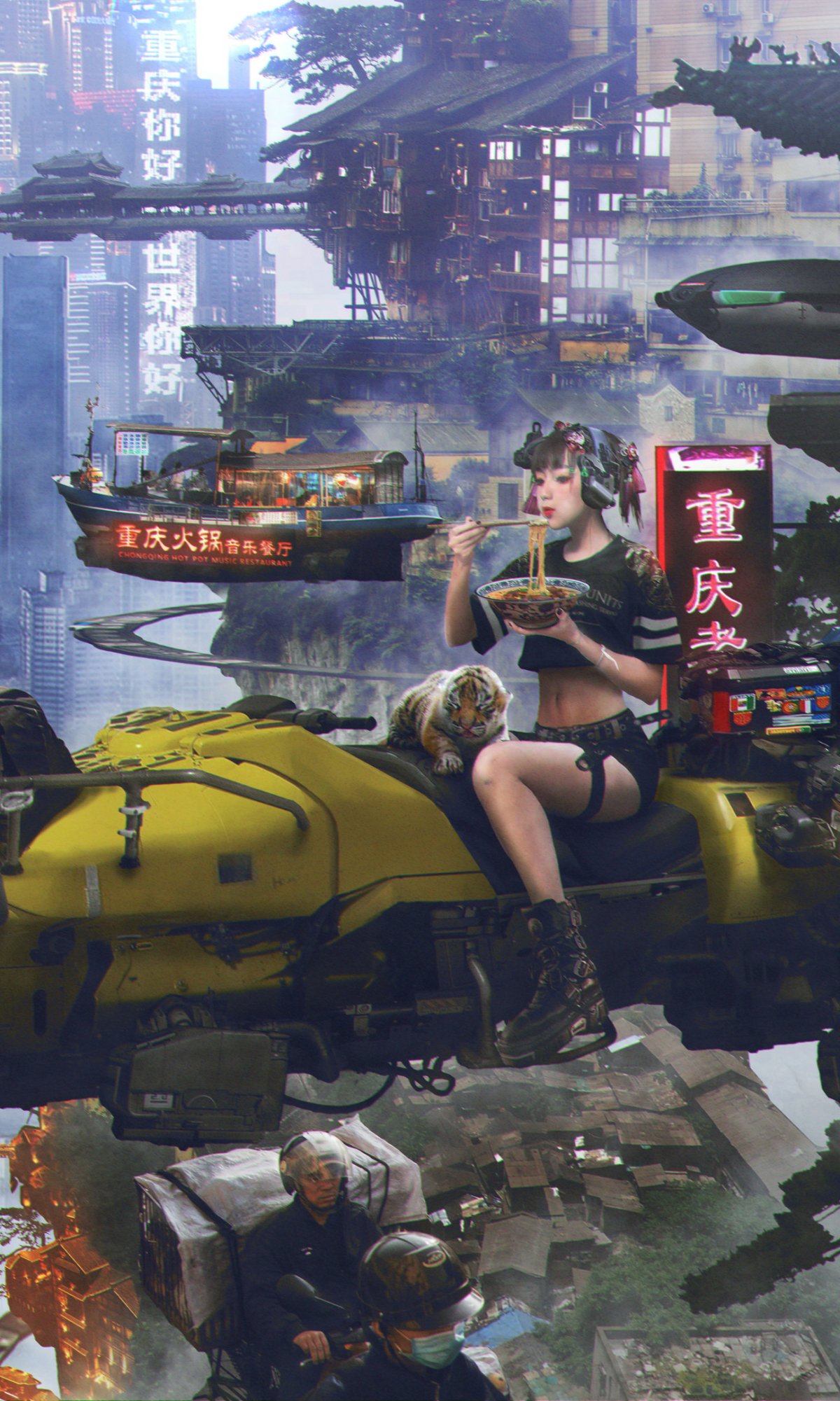 Download Sci Fi Cyberpunk Phone Wallpaper