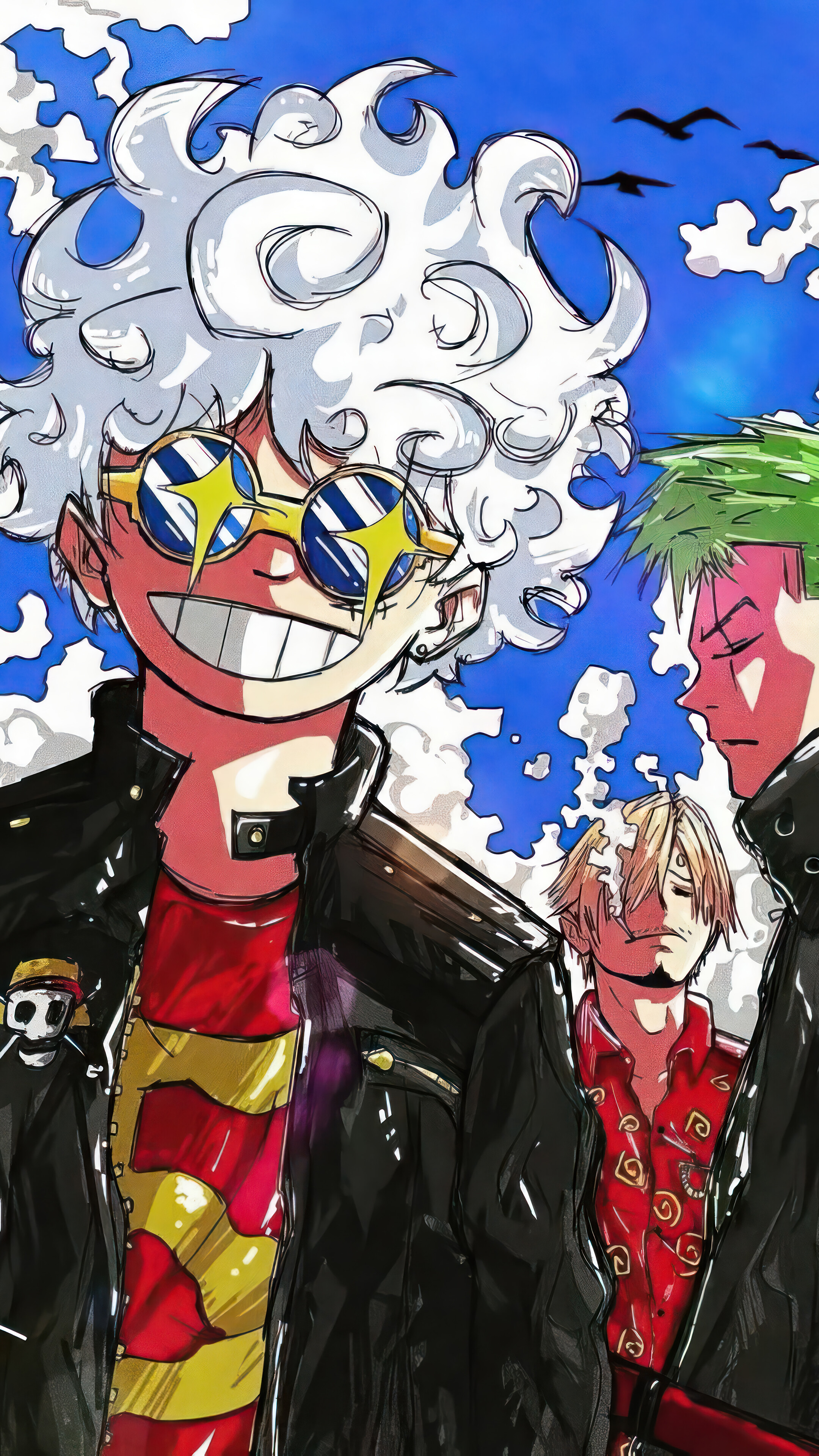 Luffy Gear 5 Zoro Sanji One Piece 4K