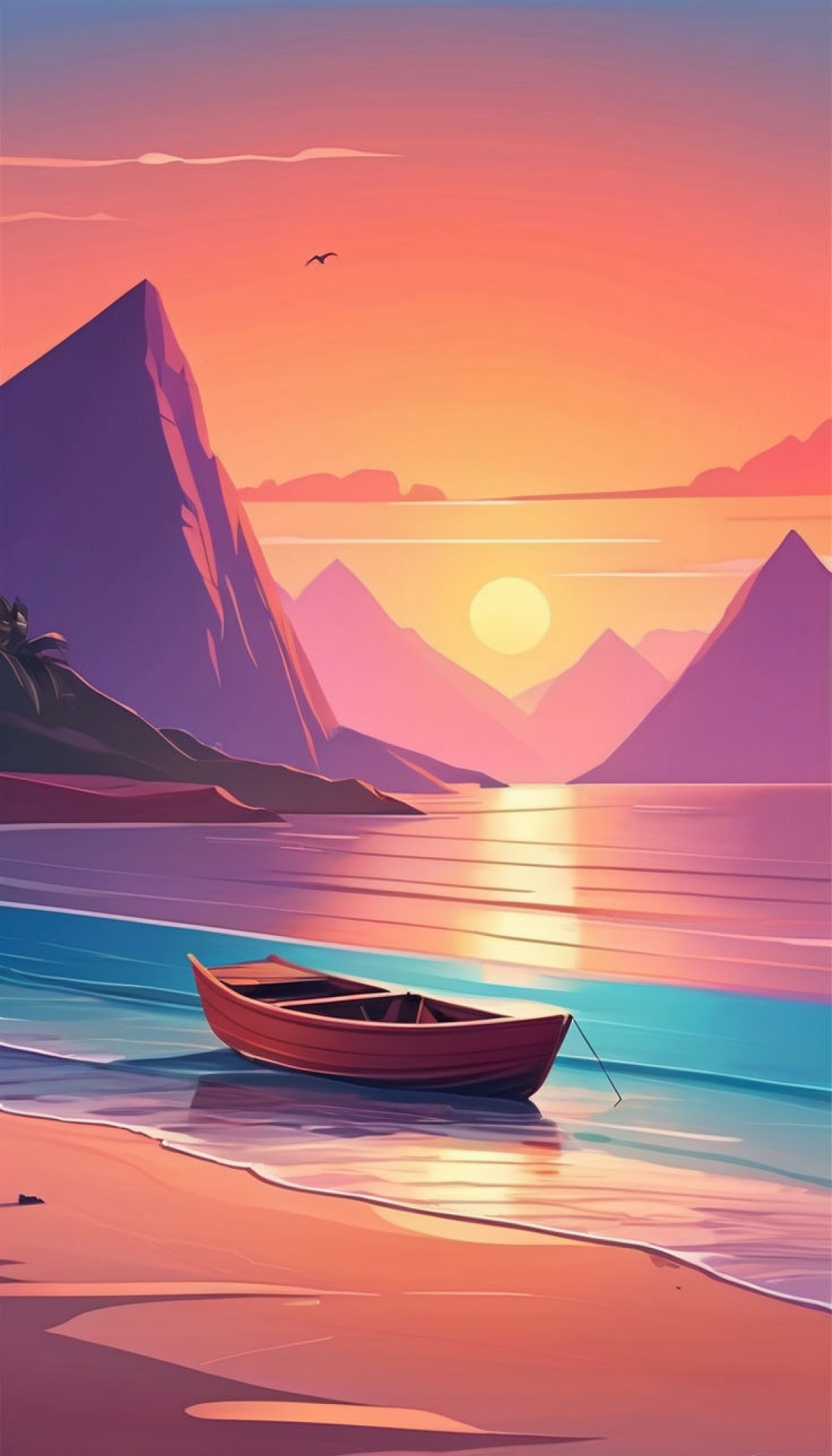 Colorful Animated Hand Drawn Sunset At