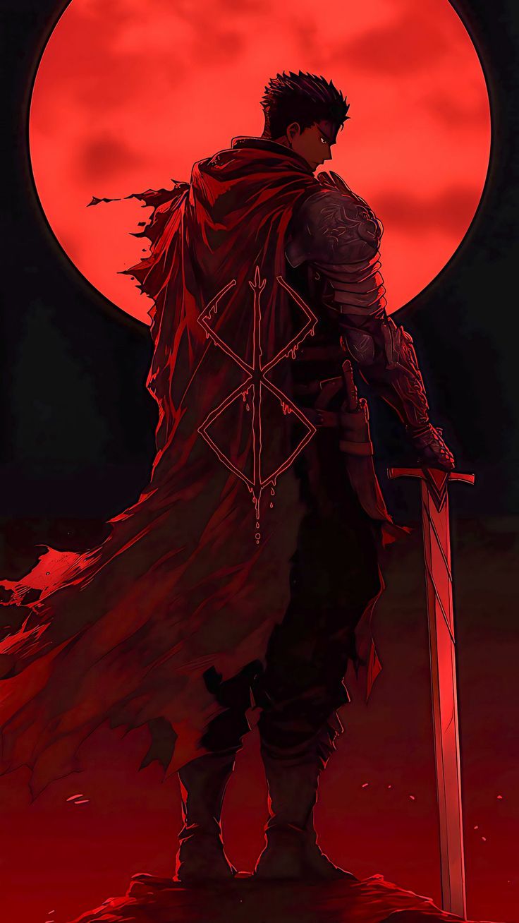 Wallpaper guy, warrior, cloak, sword