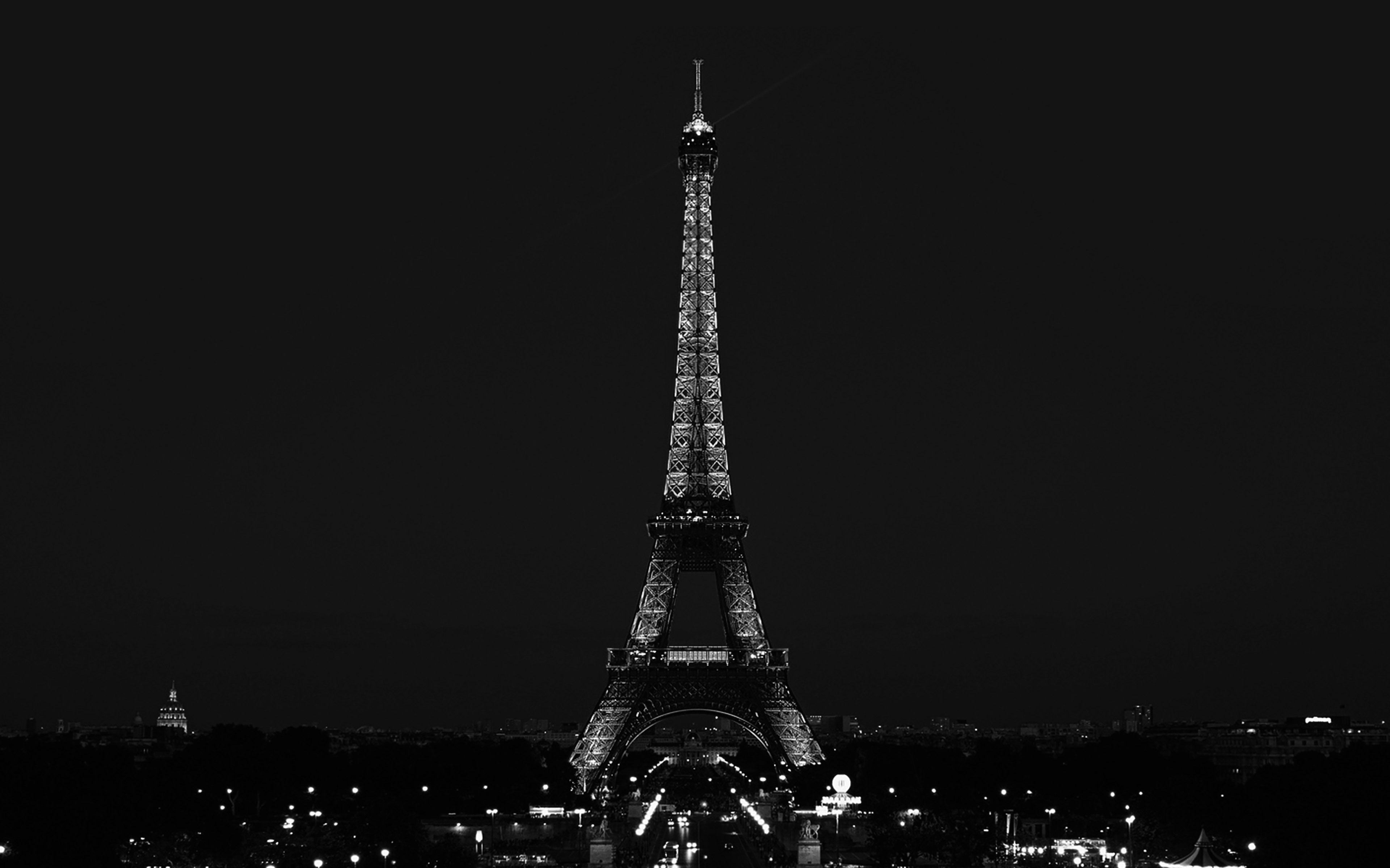 Paris Night France City Bw Dark