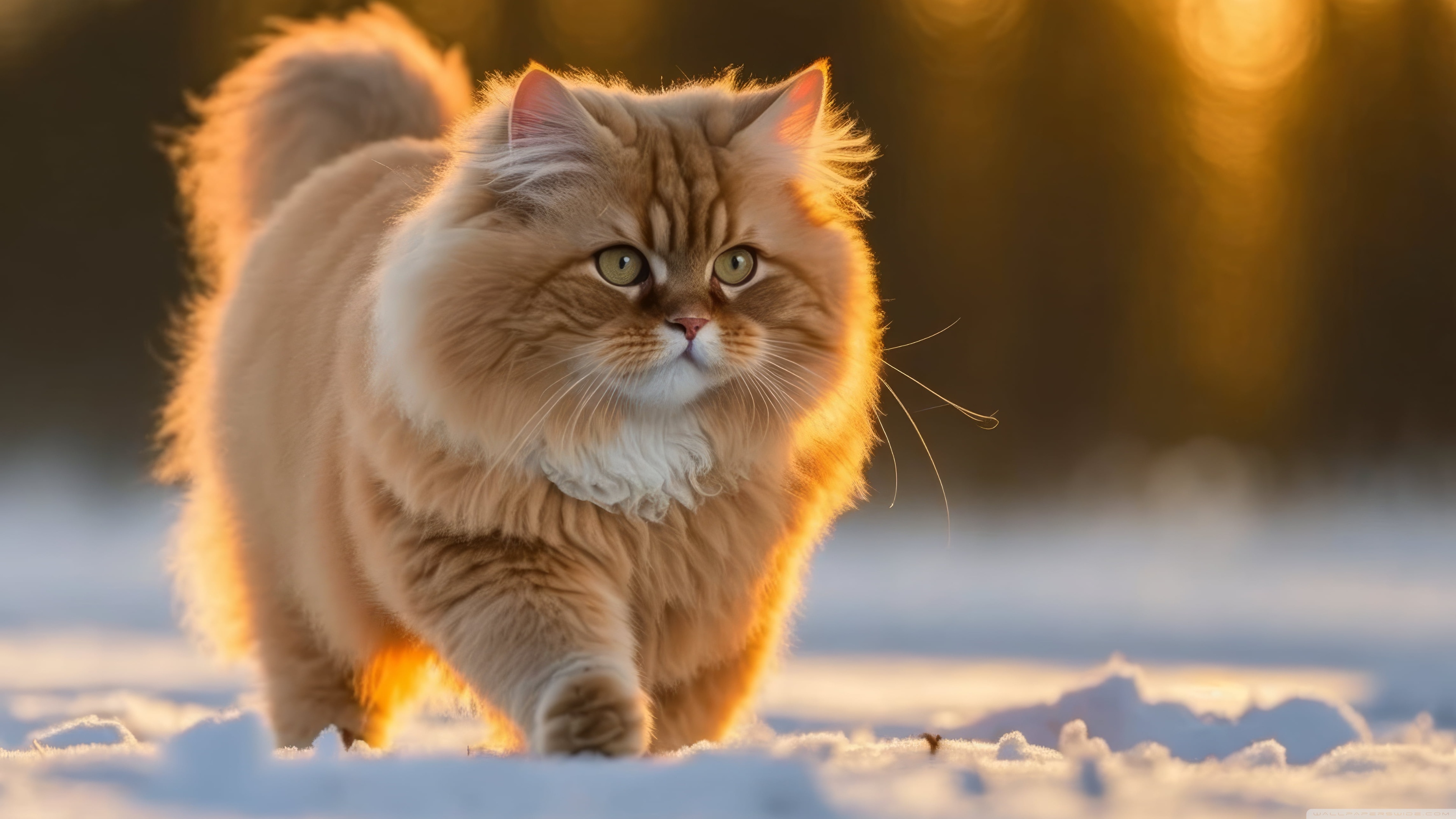 Cute Fluffy Cat Outdoors Ultra HD