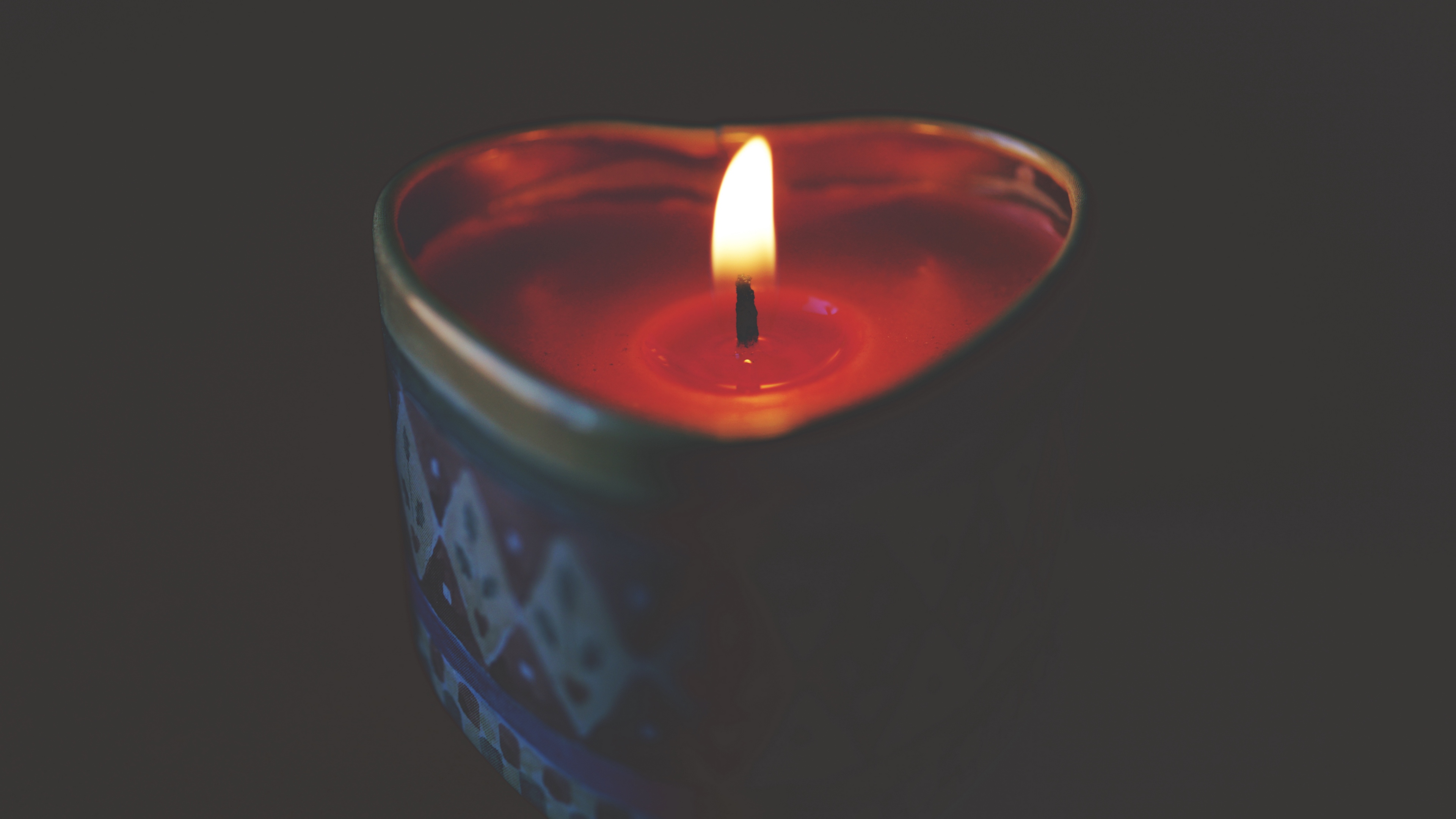 candle, wax, heart, flame 4k 4k