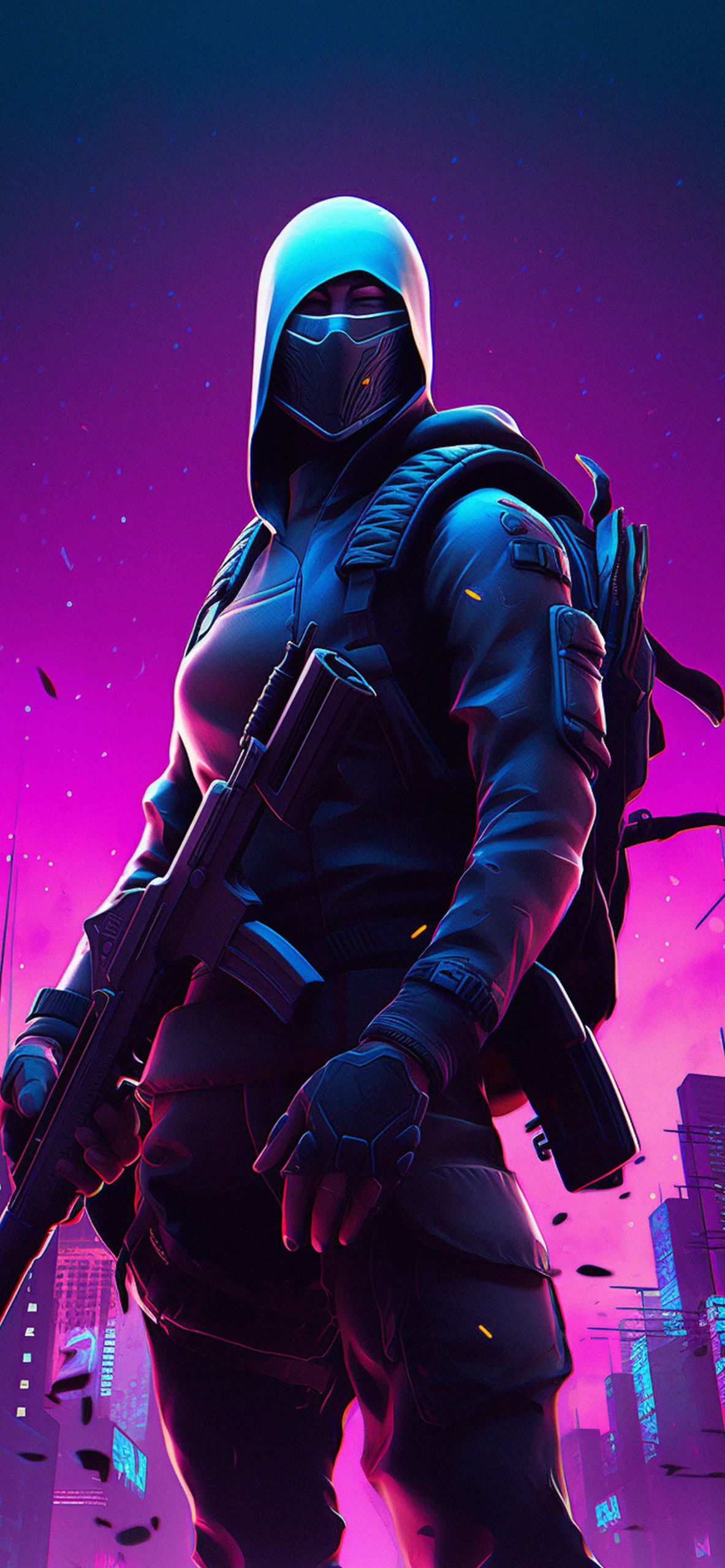 Fortnite Warrior Purple Wallpaper