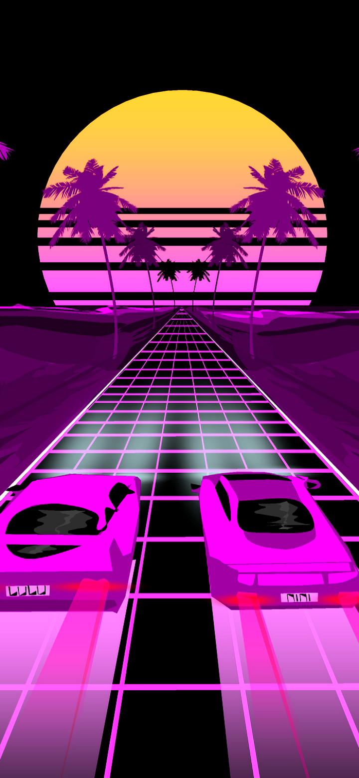 Retrowave Artistic Retro Phone Wallpaper