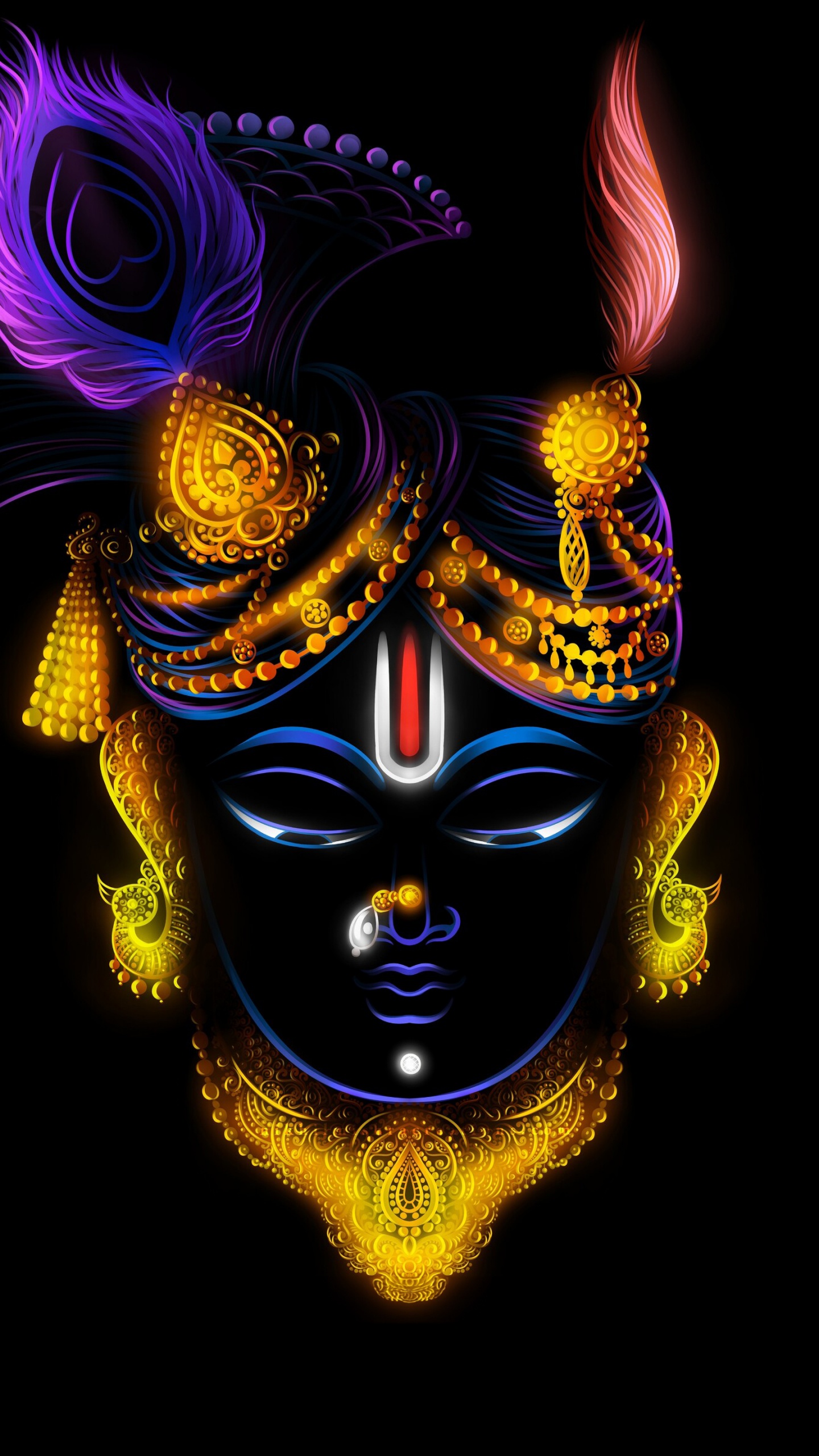Lord Krishna Wallpaper 4K, Hindu God, AMOLED, 5K