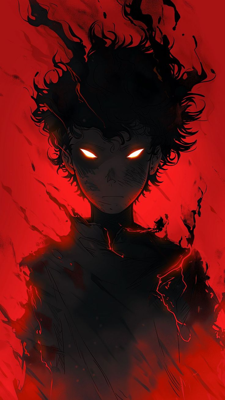 Wallpaper guy, eyes, lines, dark, angry