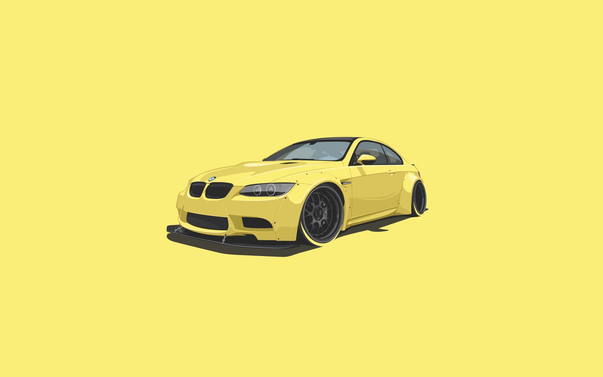 Wallpaper BMW, Car, Yellow, Minimalistic for mobile and desktop, section минимализм, resolution 1920x1200