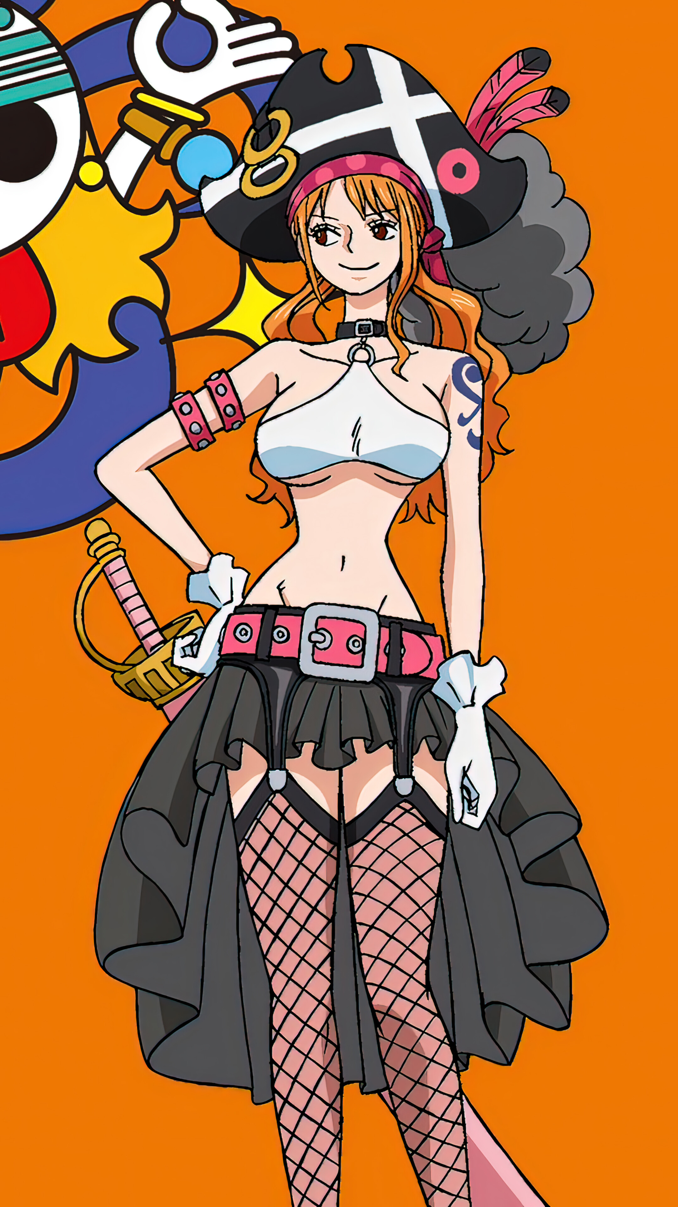 Nami One Piece: Red 4K Wallpaper iPhone