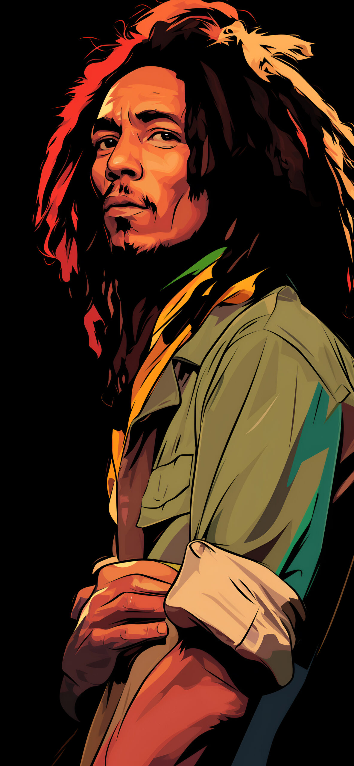 Bob Marley Digital Art Wallpaper