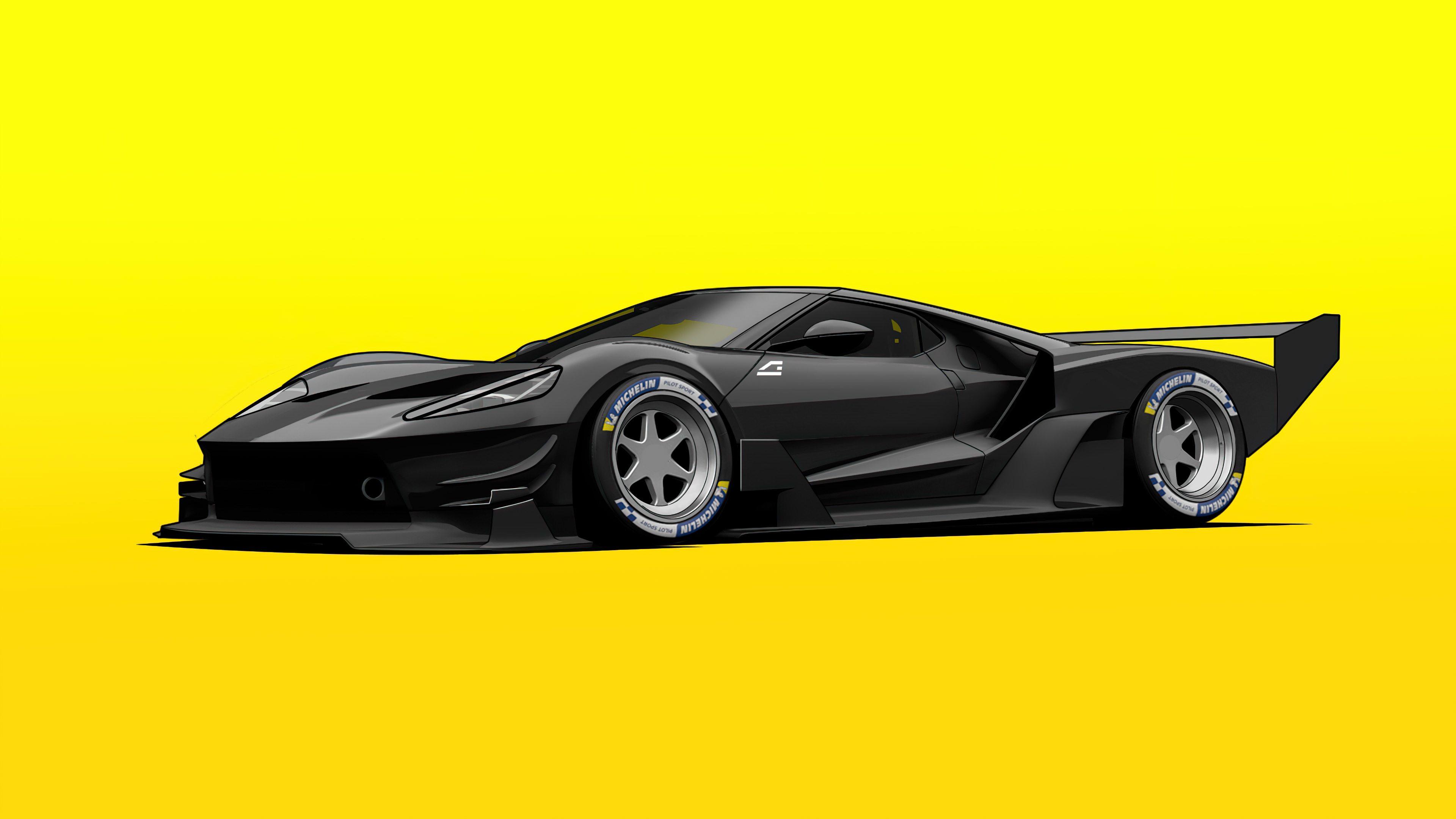 Ford GT C Vgt Minimal Yellow 4k