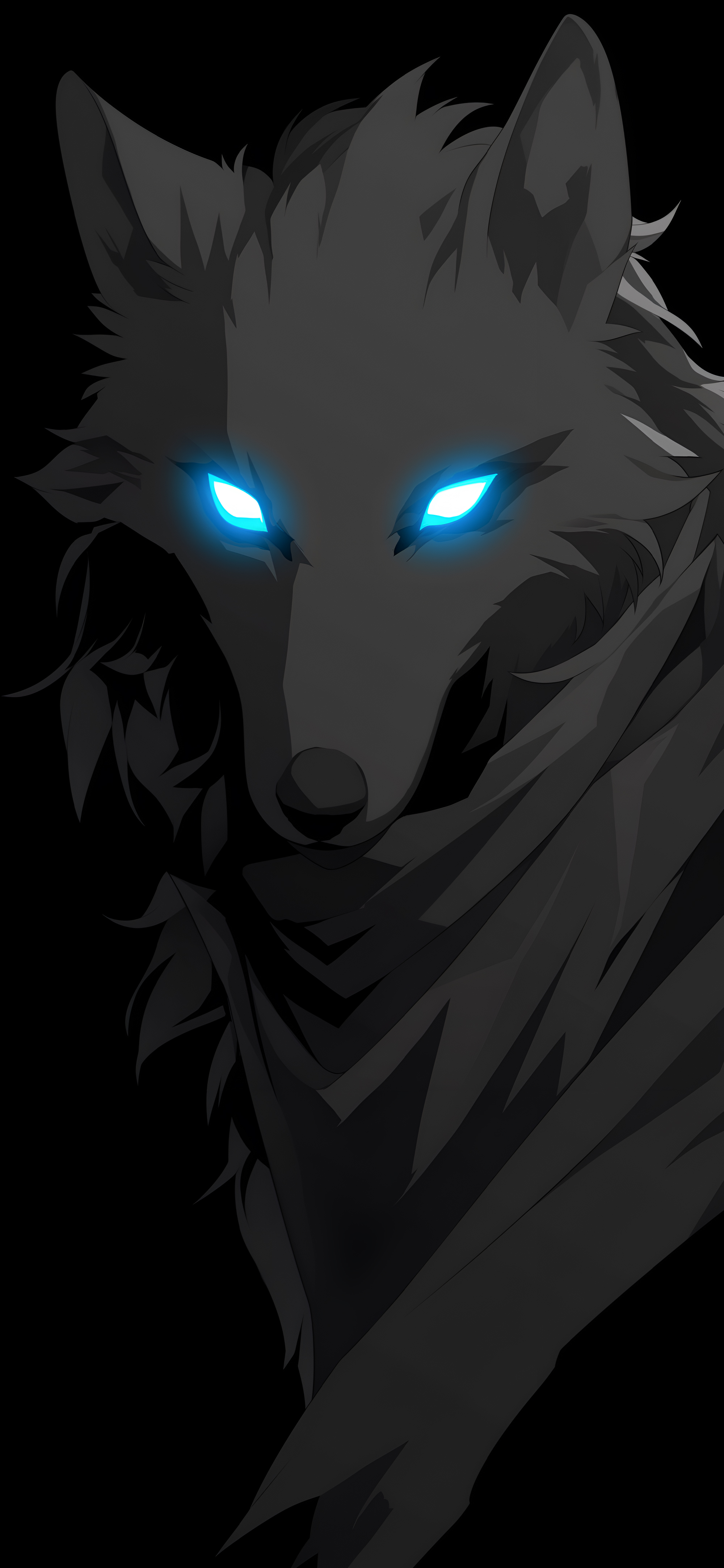 Black Wolf with Blue Eyes Wallpaper