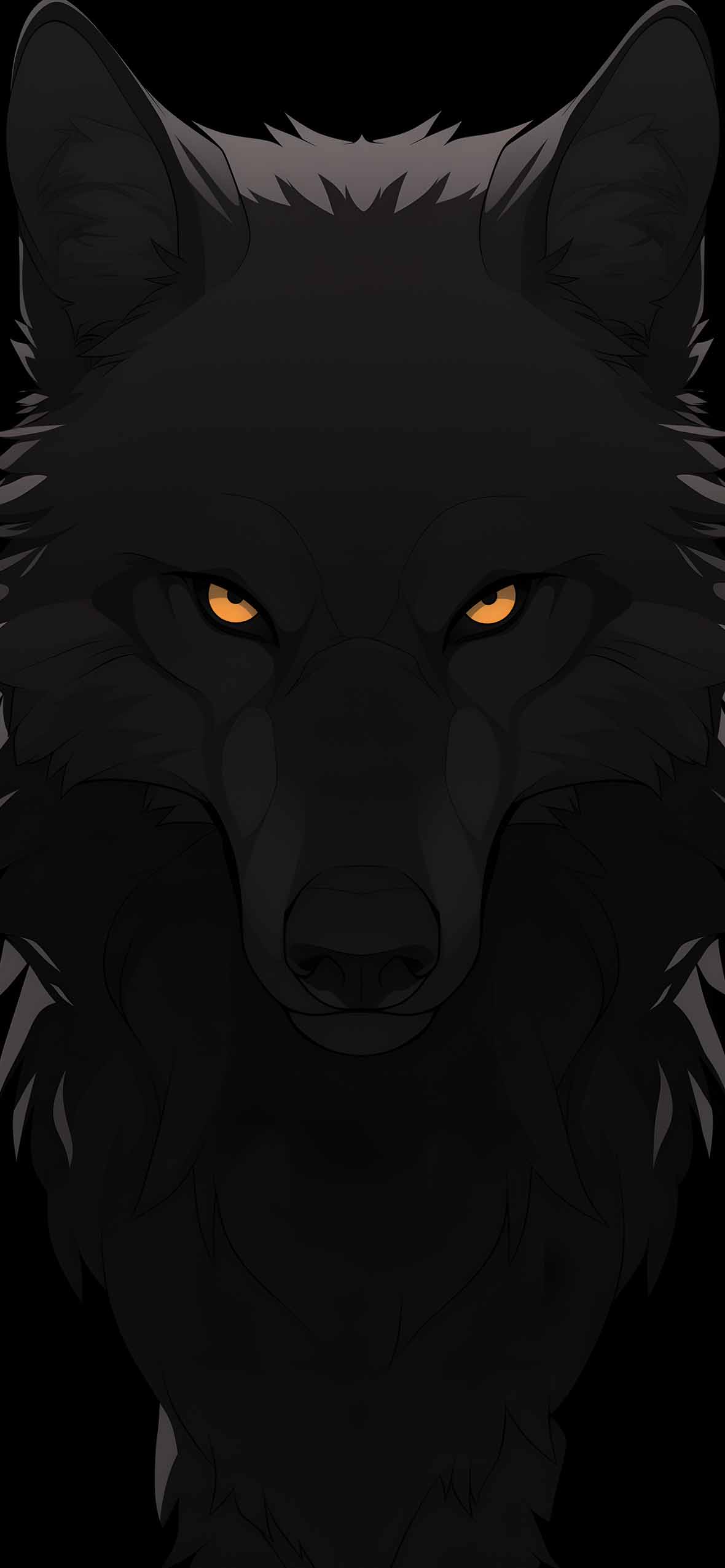 Black Wolf Glowing Eyes Wallpaper