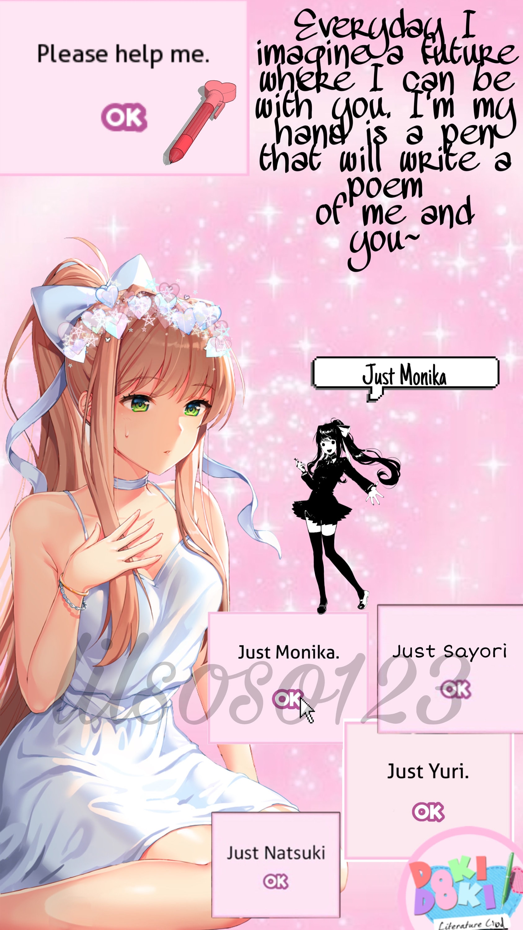 DDLC Monika iPhone Wallpaper Doki Doki