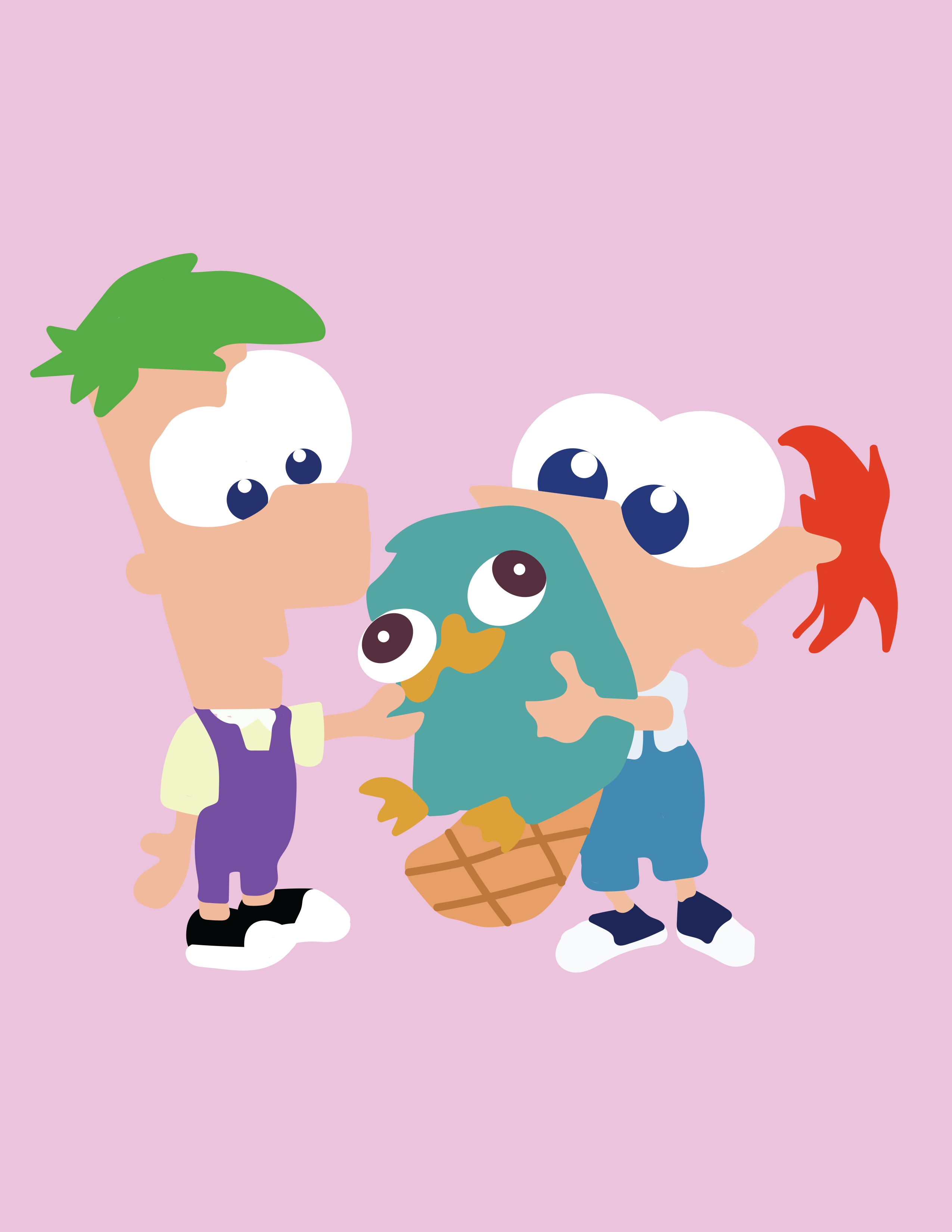 Young Phineas, Young Ferb, and Baby Perry