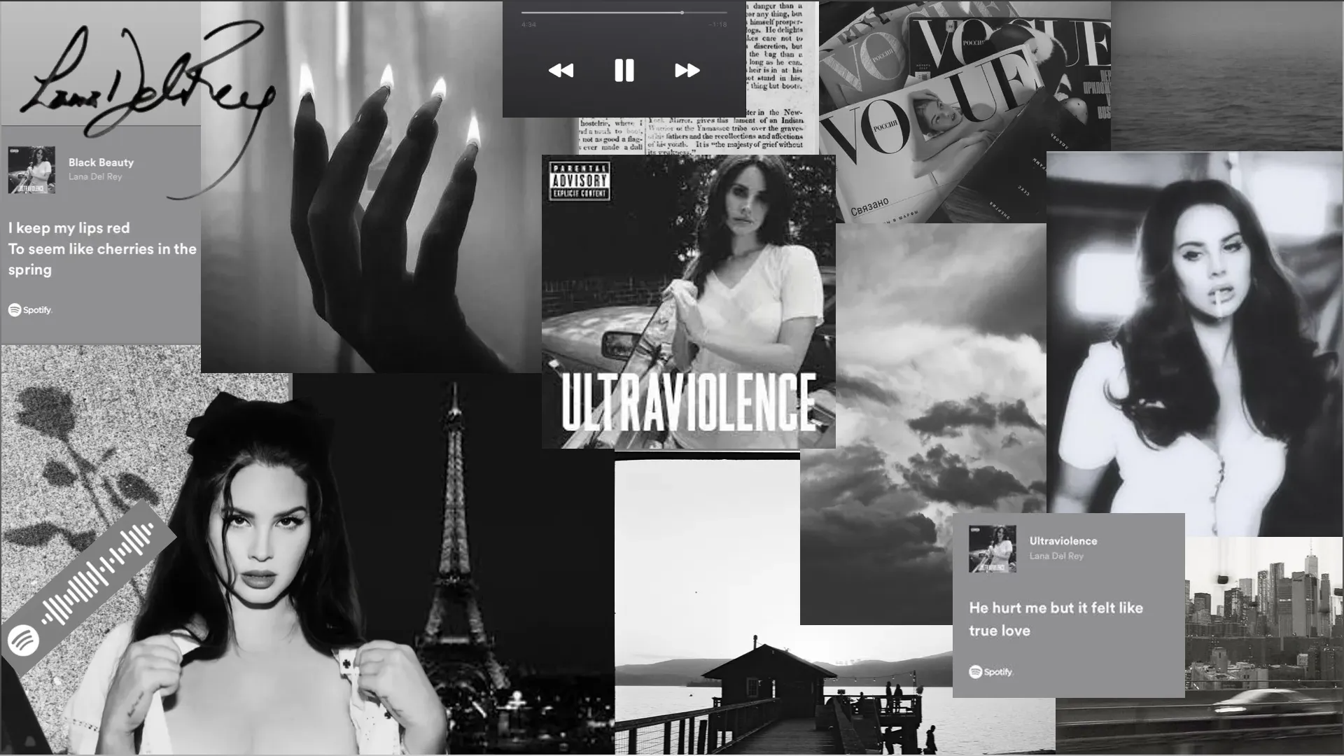 Lana Del Rey Black & White Wallpaper
