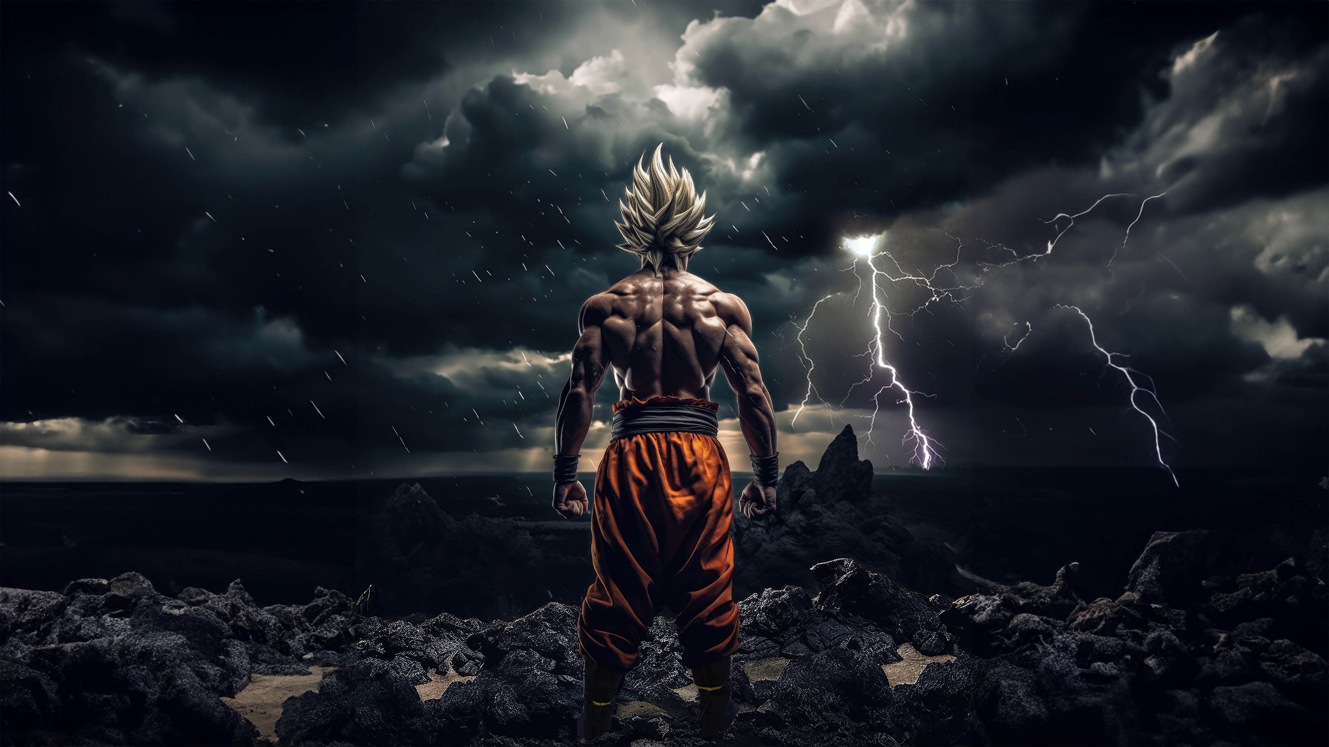 Super Saiyan Wallpaper 4K, Goku, Dragon