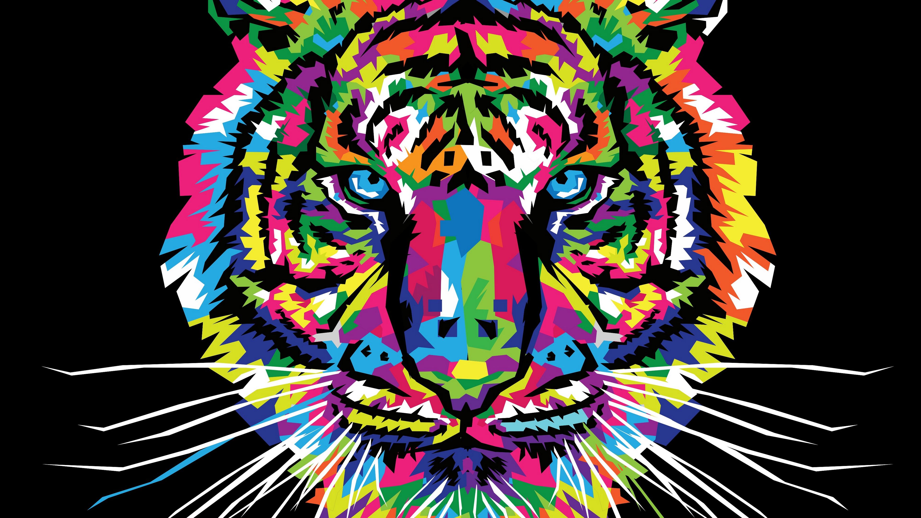 Download wallpaper 3840x2160 tiger, art
