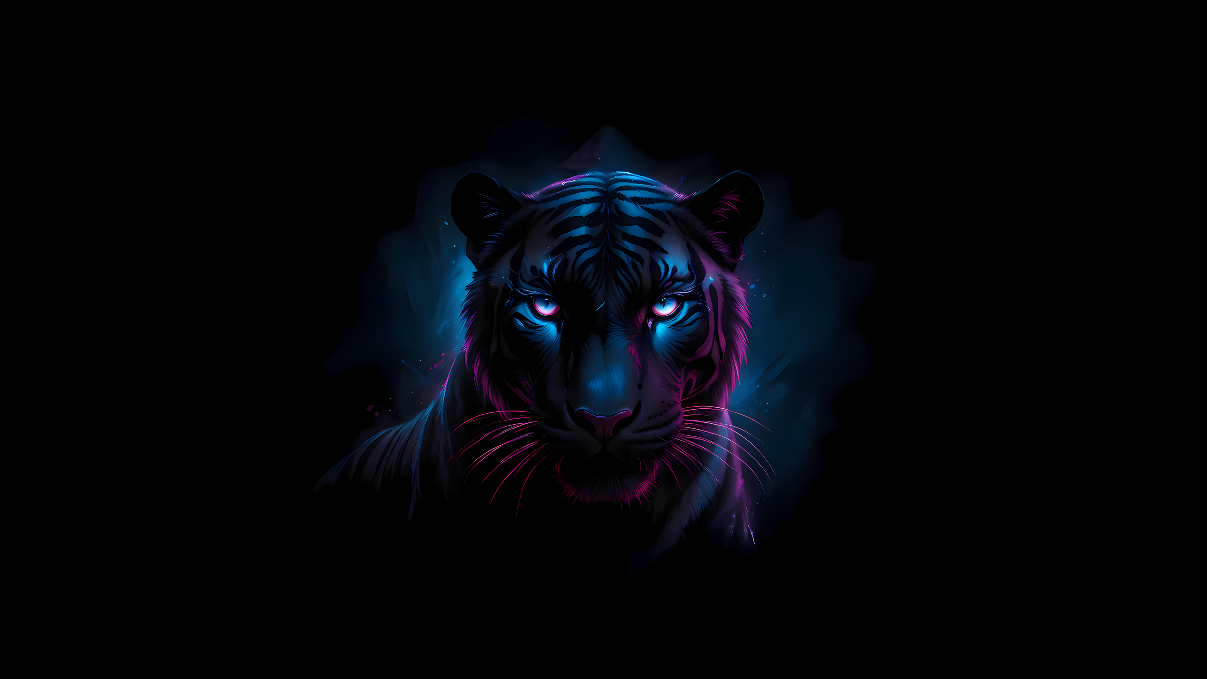 Neon Tiger: A Glowing 4K Wallpaper