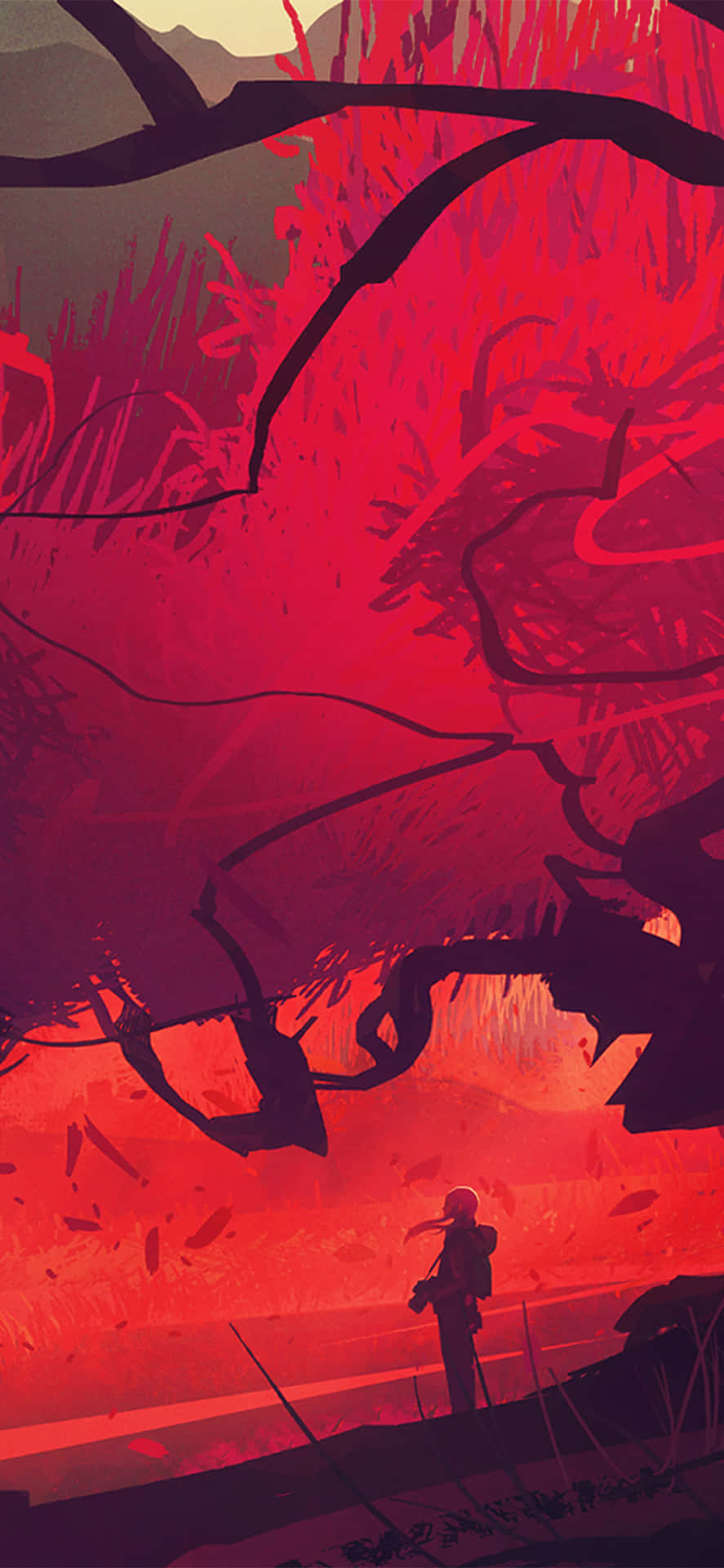 iPhone 11 Red Anime Wallpaper