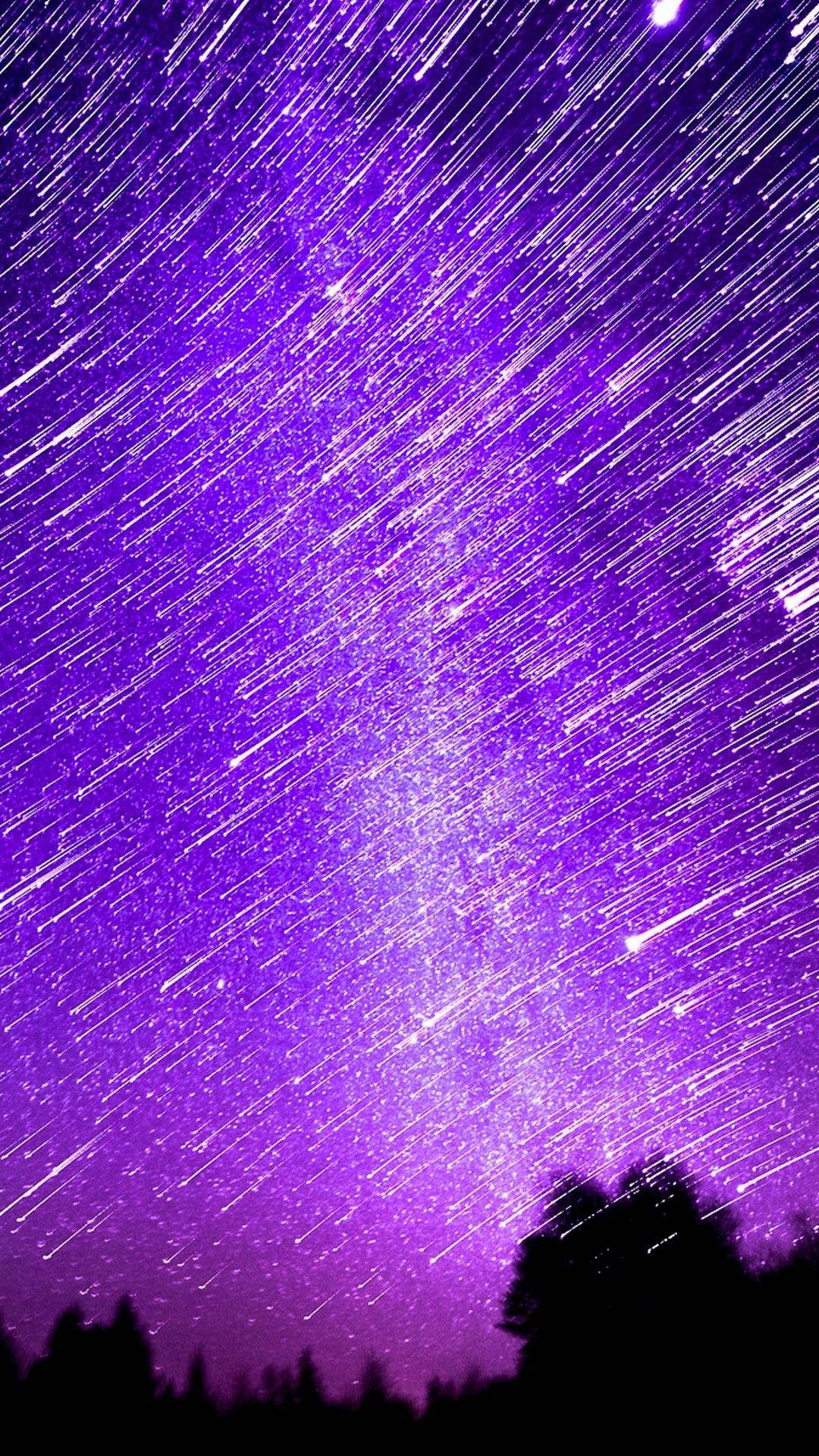 Purple Aesthetic Phone Falling Stars
