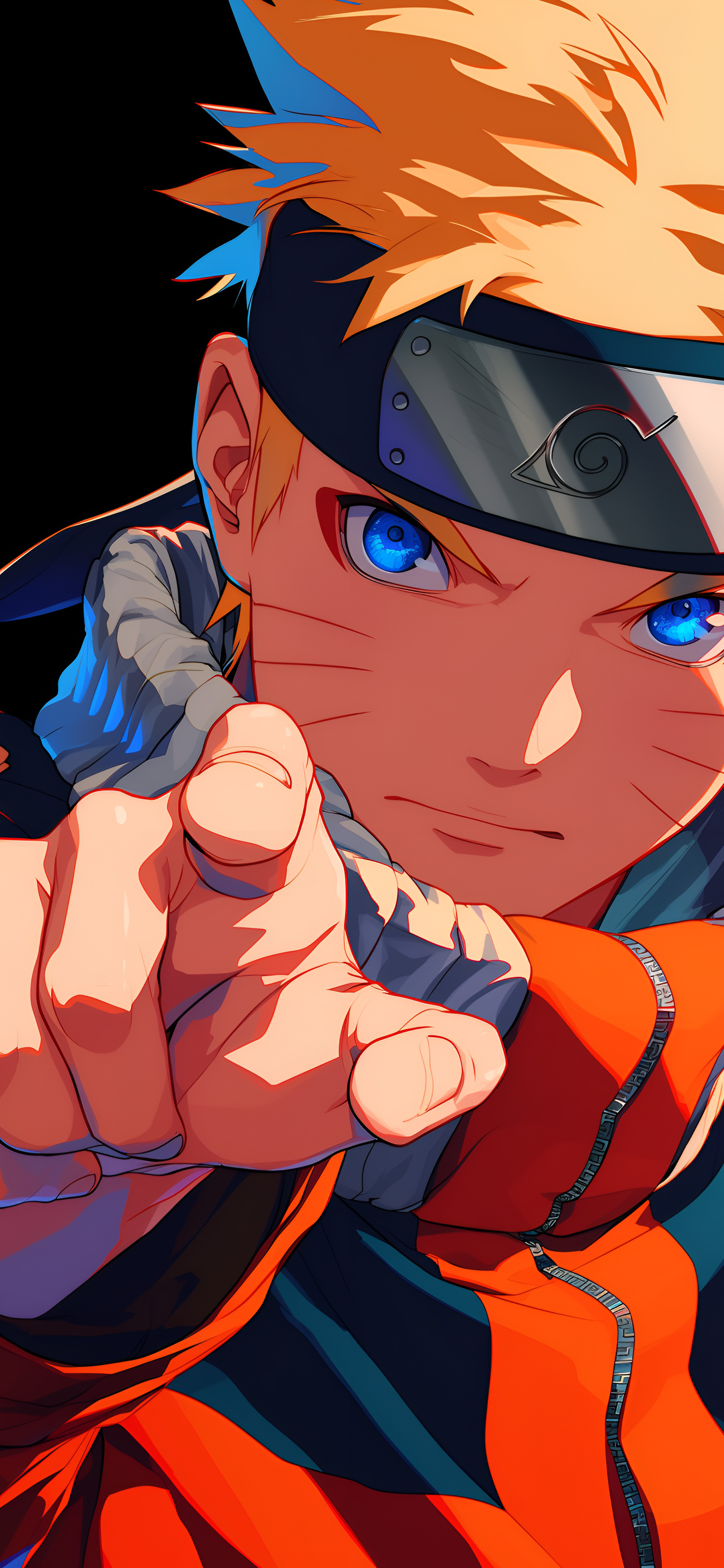Naruto Pointing Black Wallpaper