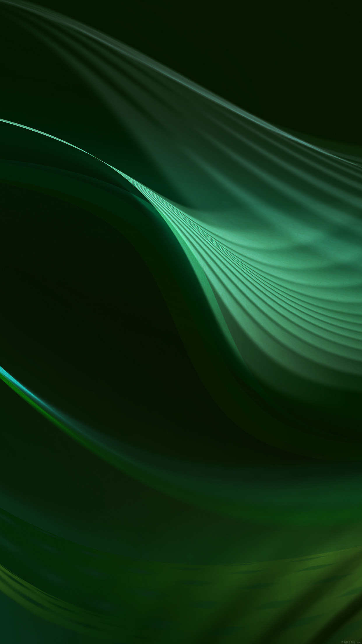 Wave Abstract Green Pattern Wallpaper