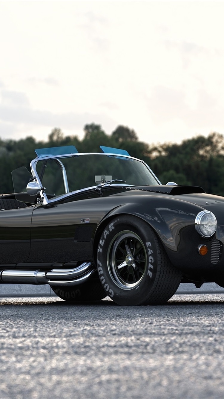AC Shelby Cobra 427 black car 750x1334