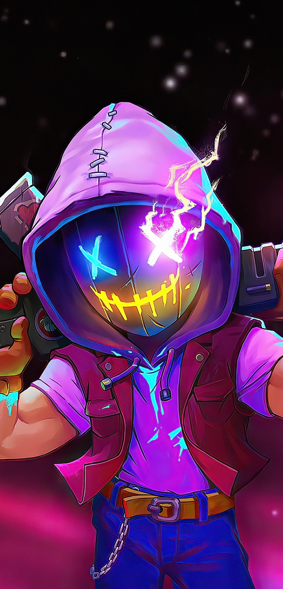 Video Game Neon Abyss Phone Wallpaper