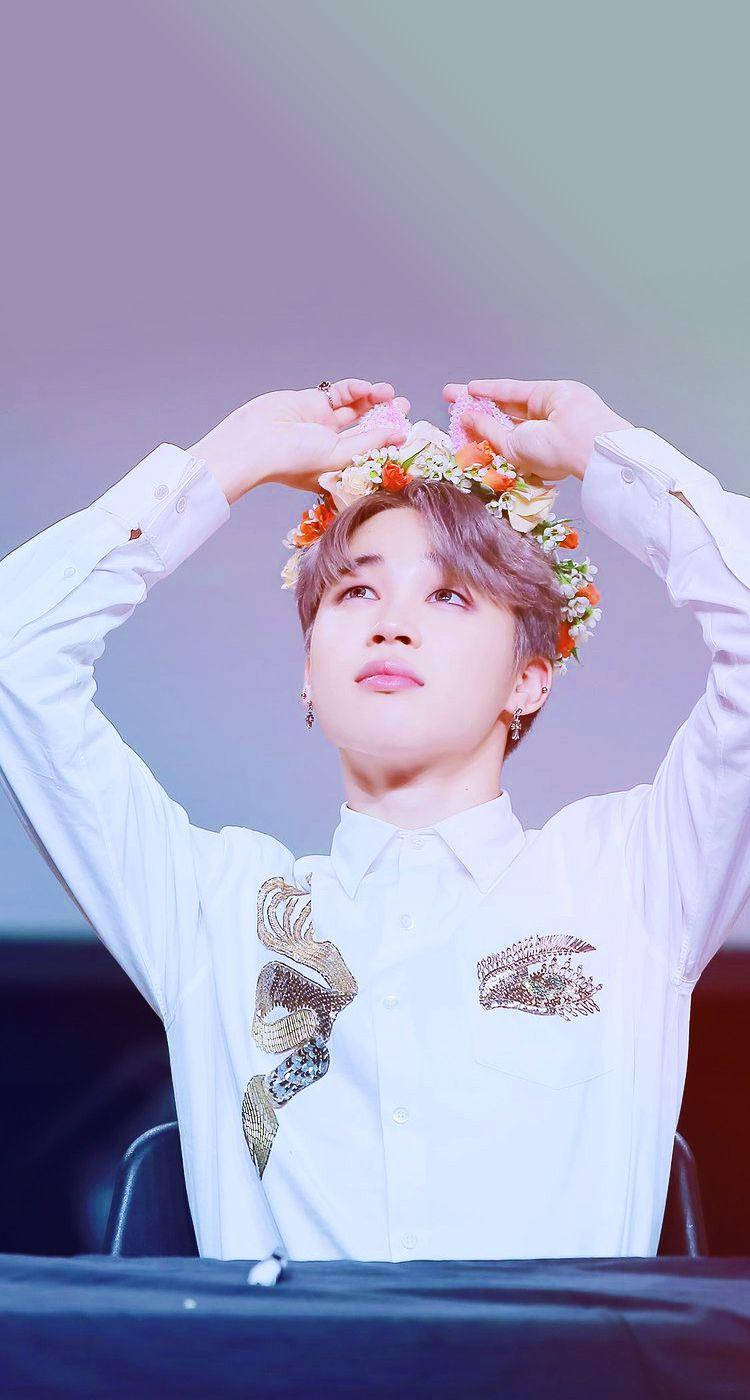 Download Cute Bts Jimin With Flower