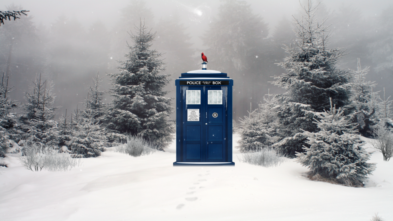 Doctor Who TARDIS Winter Wallpaper