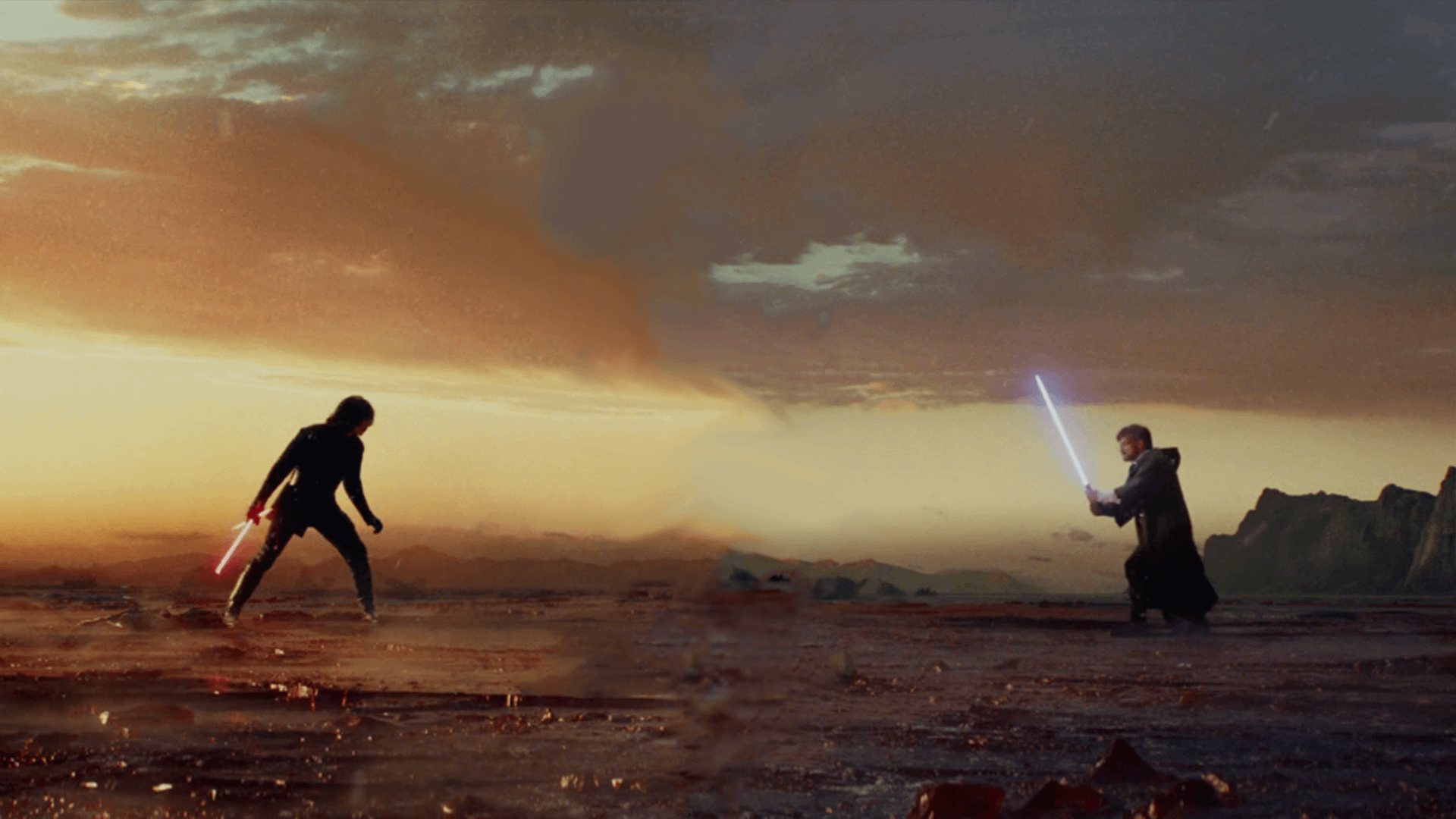 Luke vs Kylo Ren Screen Wallpaper 1920