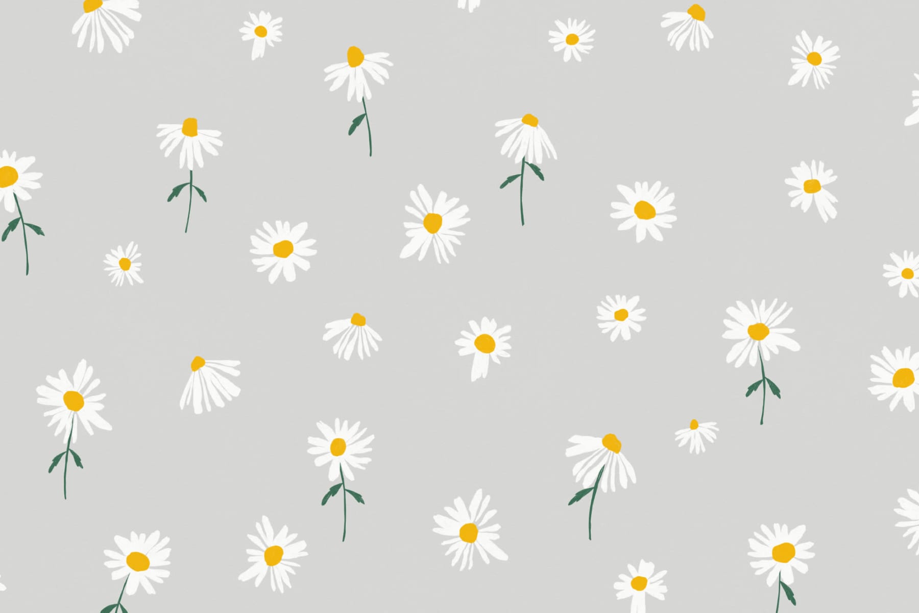 Painted Daisy Pattern Wallpaper