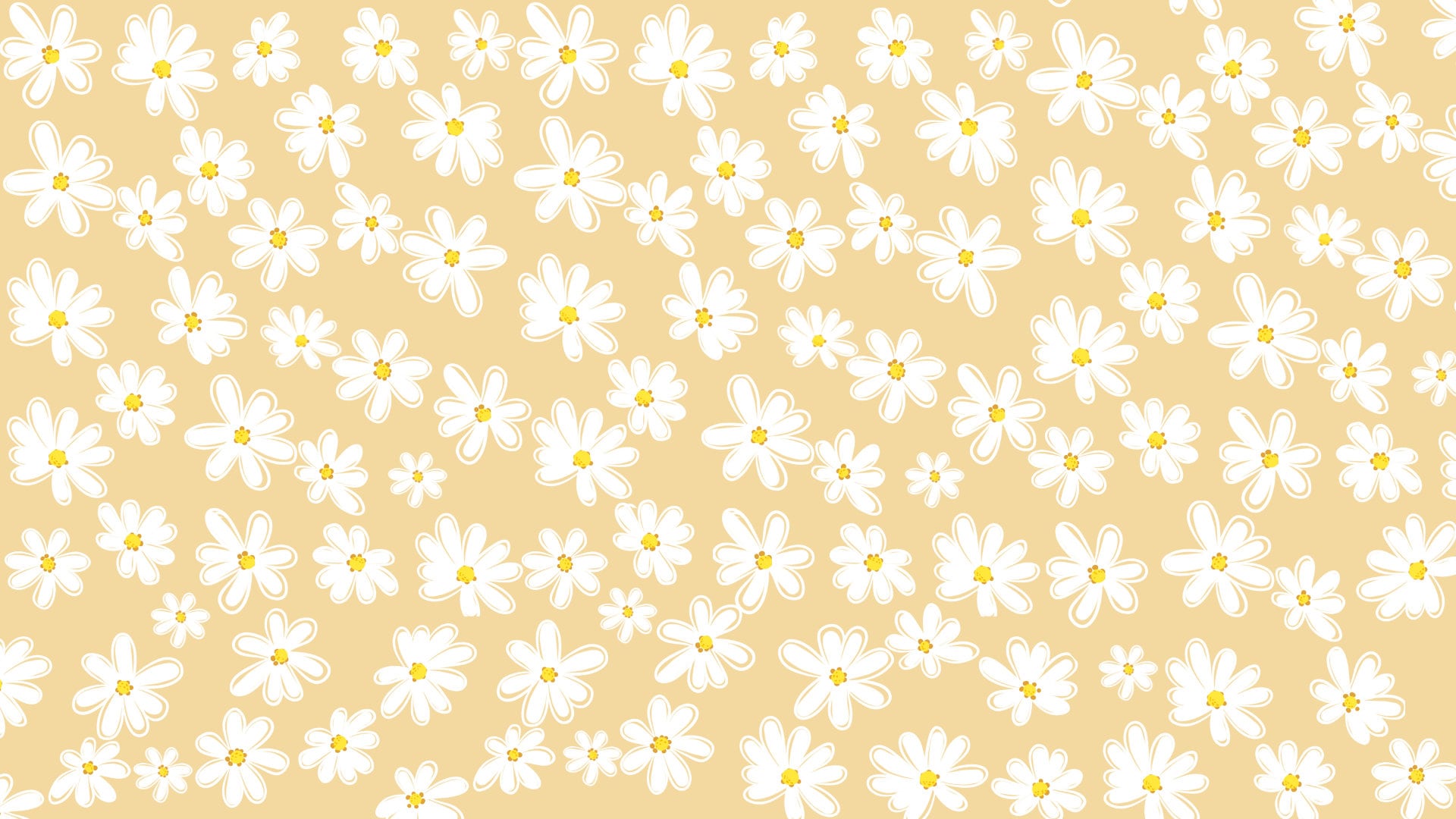 Simple Yellow, Daisy, Minimal Desktop