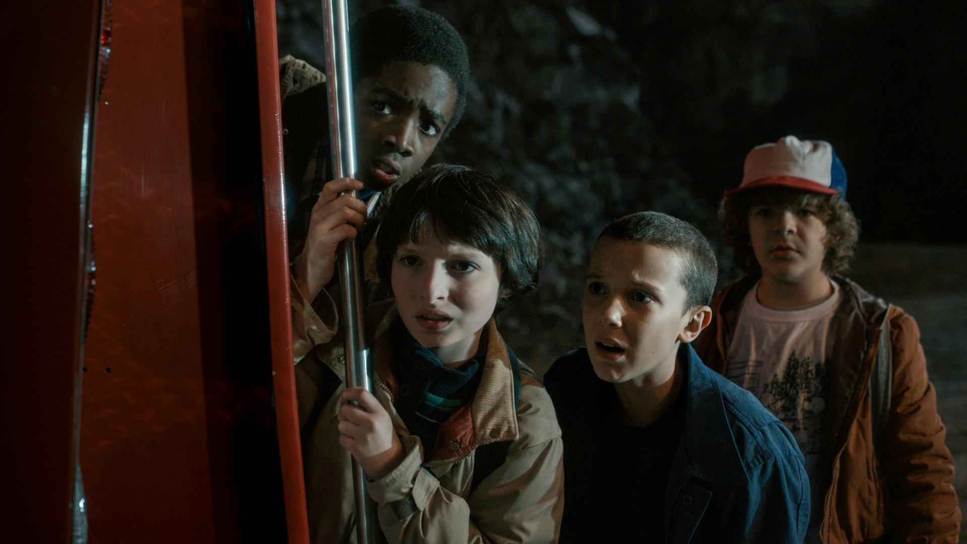 HD Wallpaper with Lucas, Dustin, Eleven