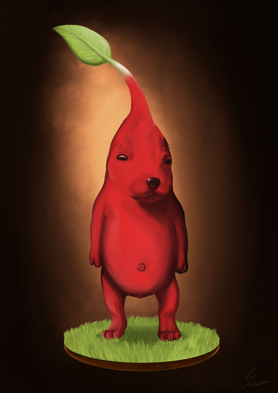 funny red pikmin puppy image